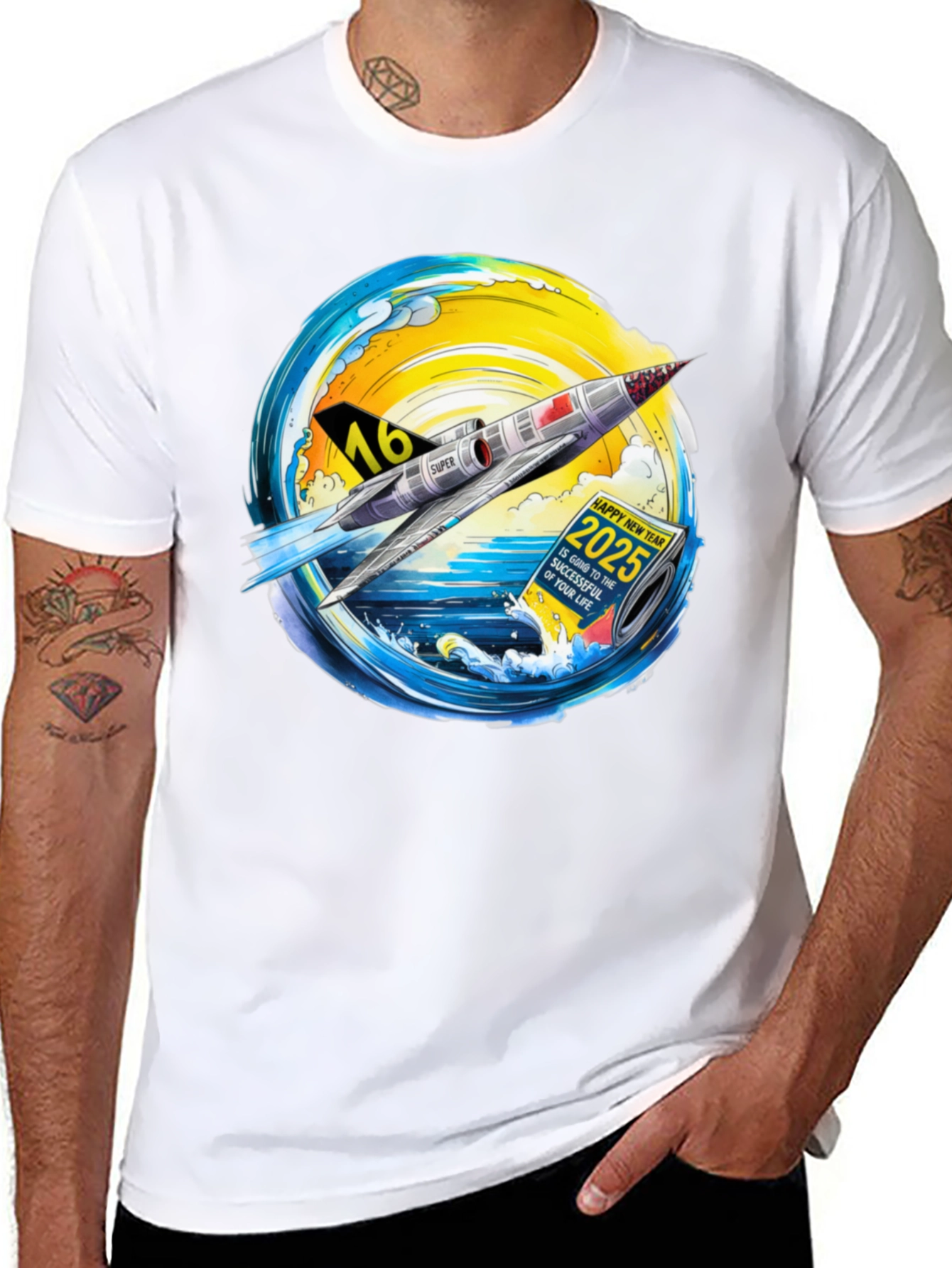 Retro Rocket 2025 Graphic T-Shirt