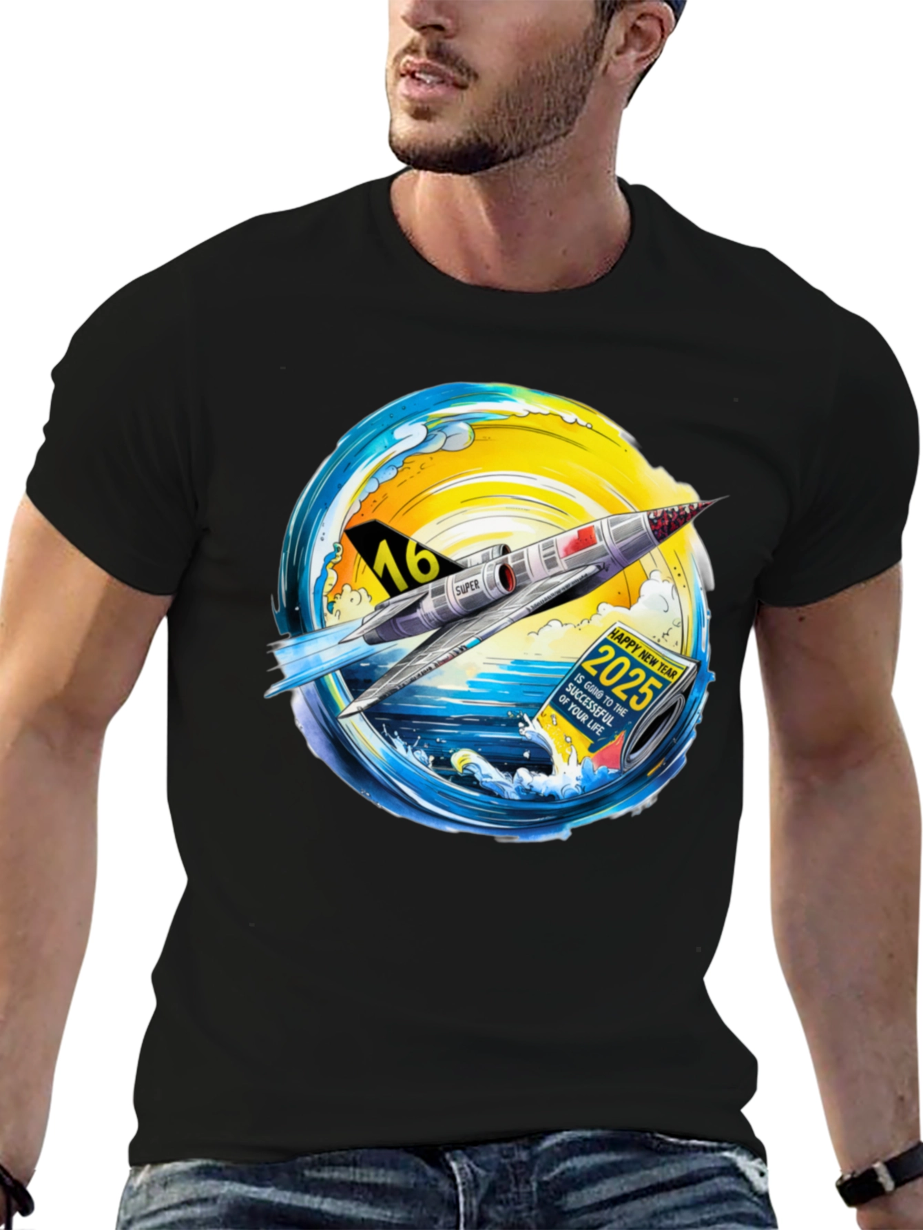 Retro Rocket 2025 Graphic T-Shirt