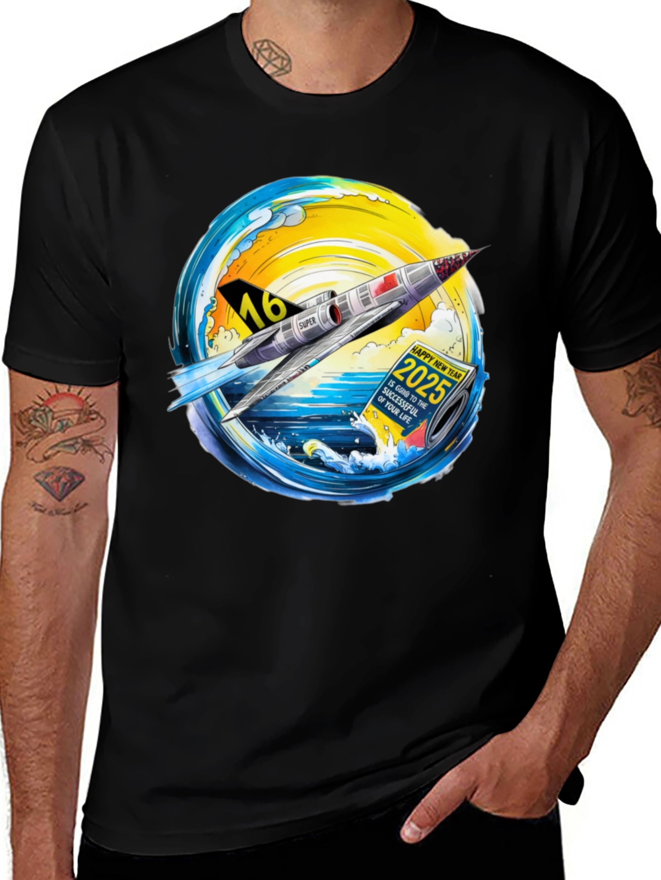 Retro Rocket 2025 Graphic T-Shirt