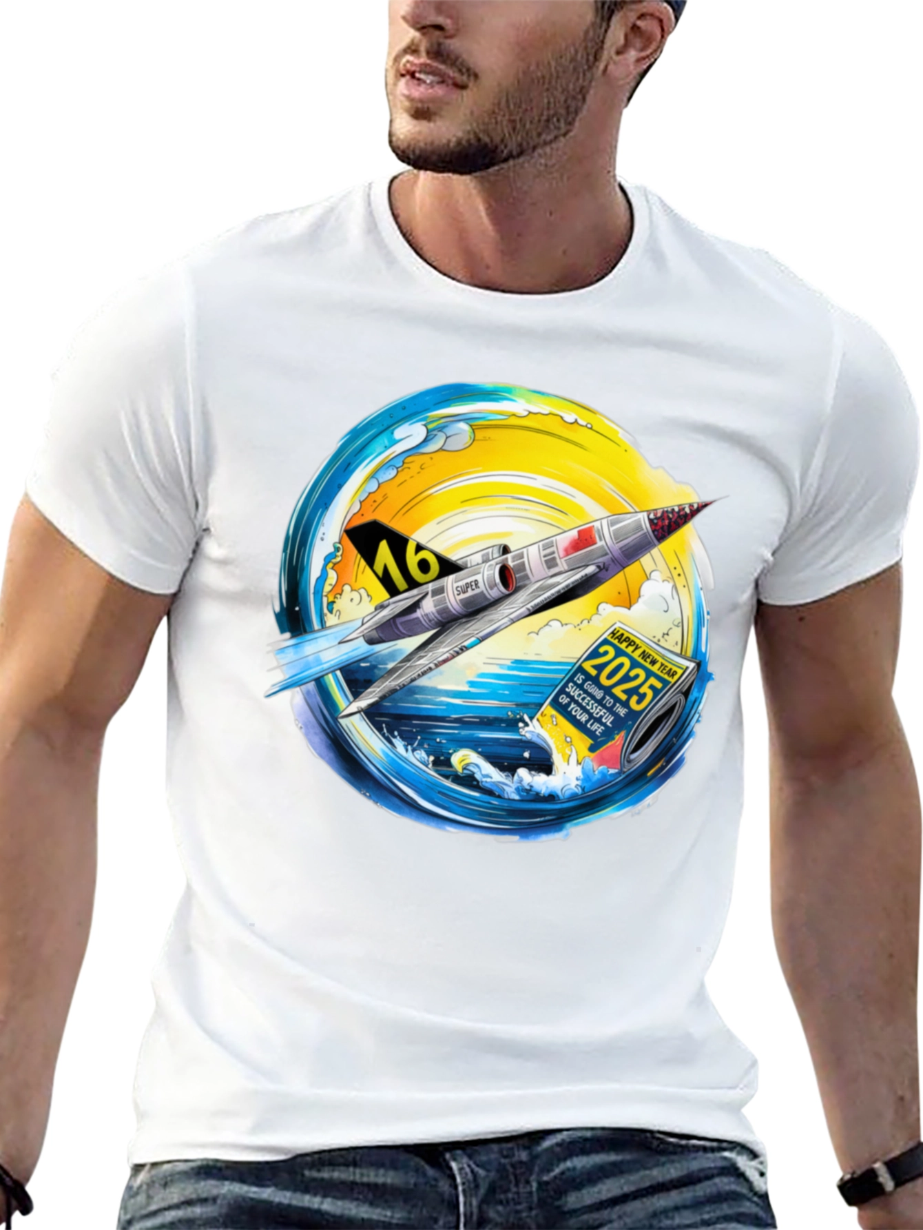 Retro Rocket 2025 Graphic T-Shirt