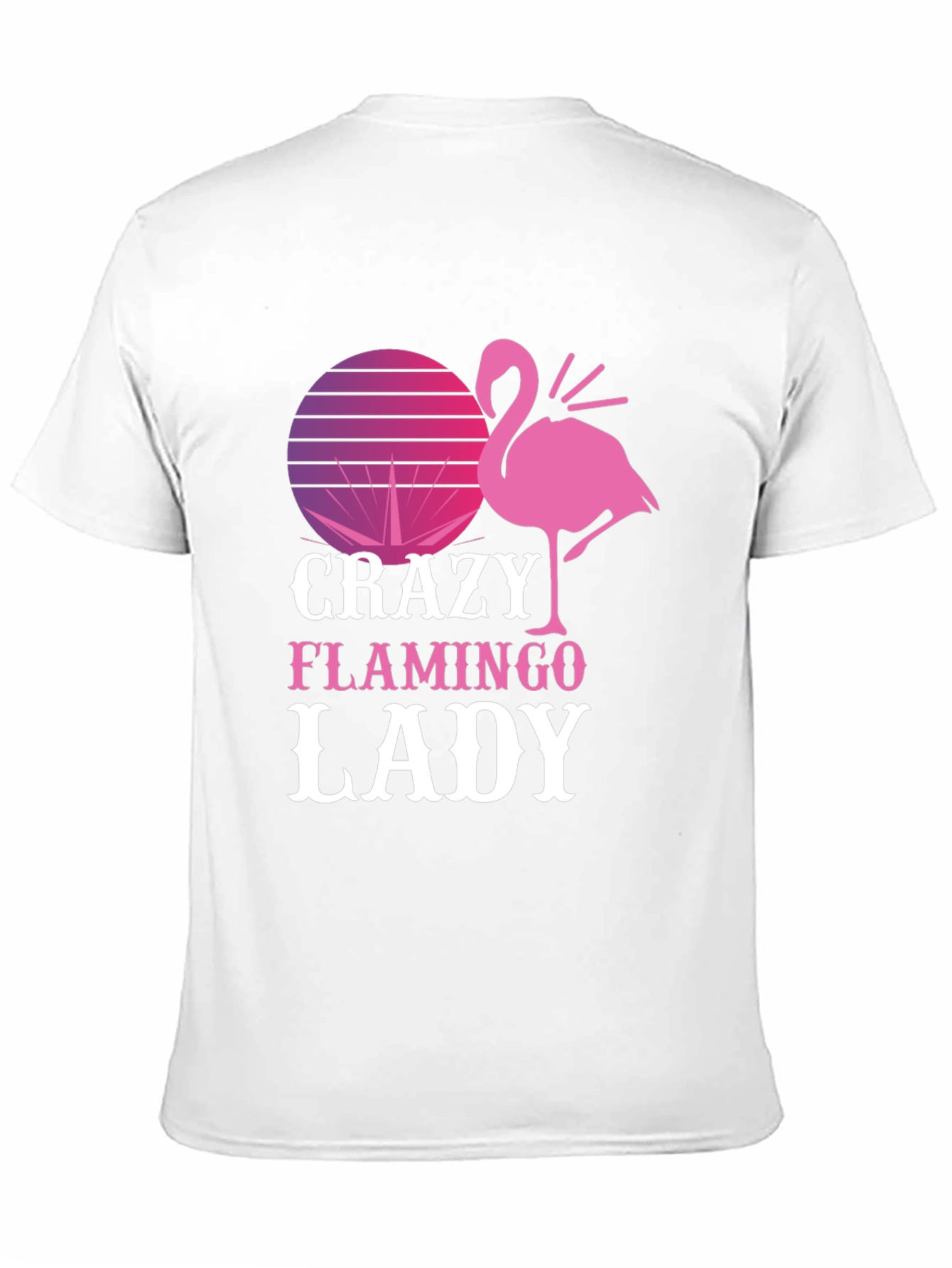 Crazy Flamingo Lady Graphic T-Shirt