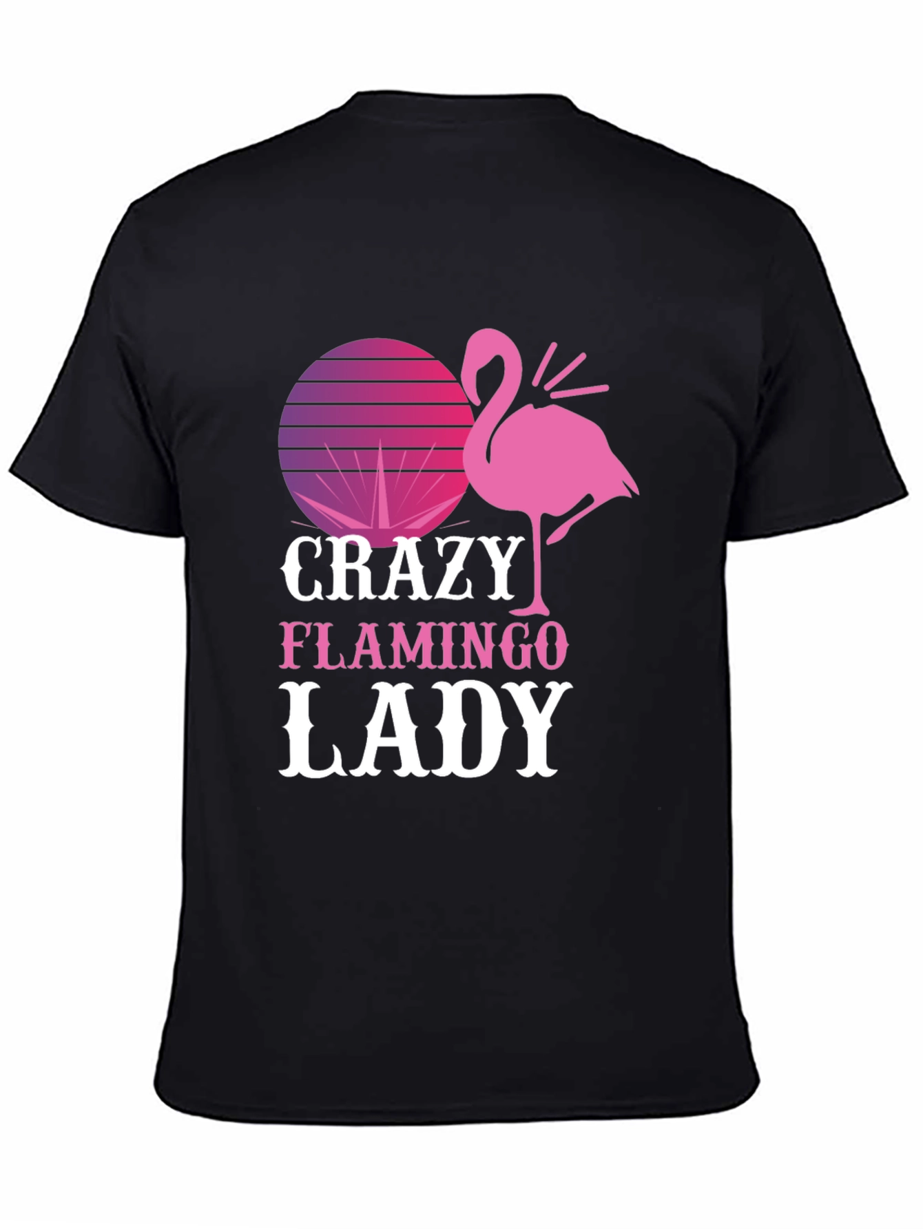 Crazy Flamingo Lady Graphic T-Shirt