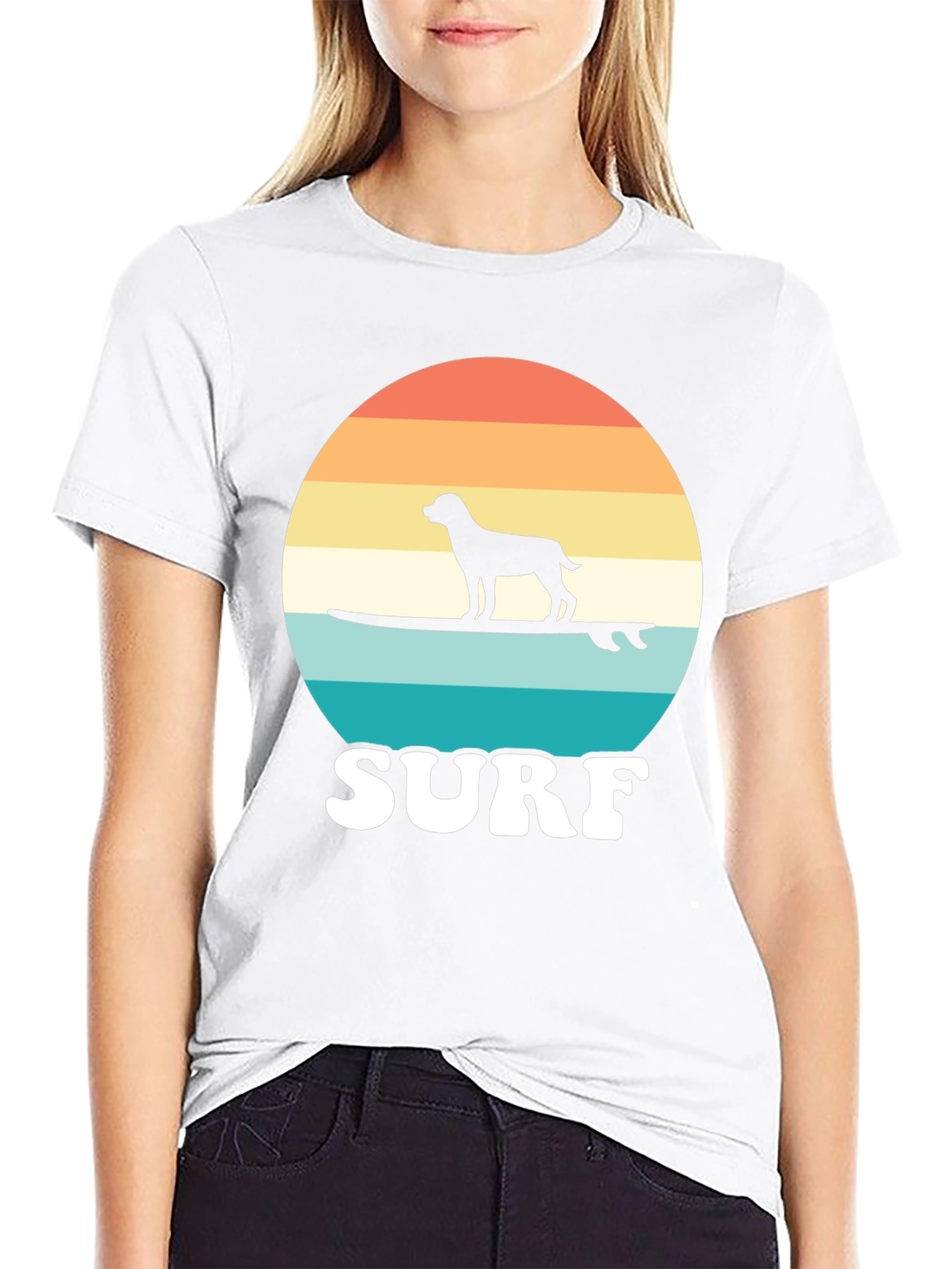 Dog Surfing Sunset Tee - Cool Dog Lover Gift