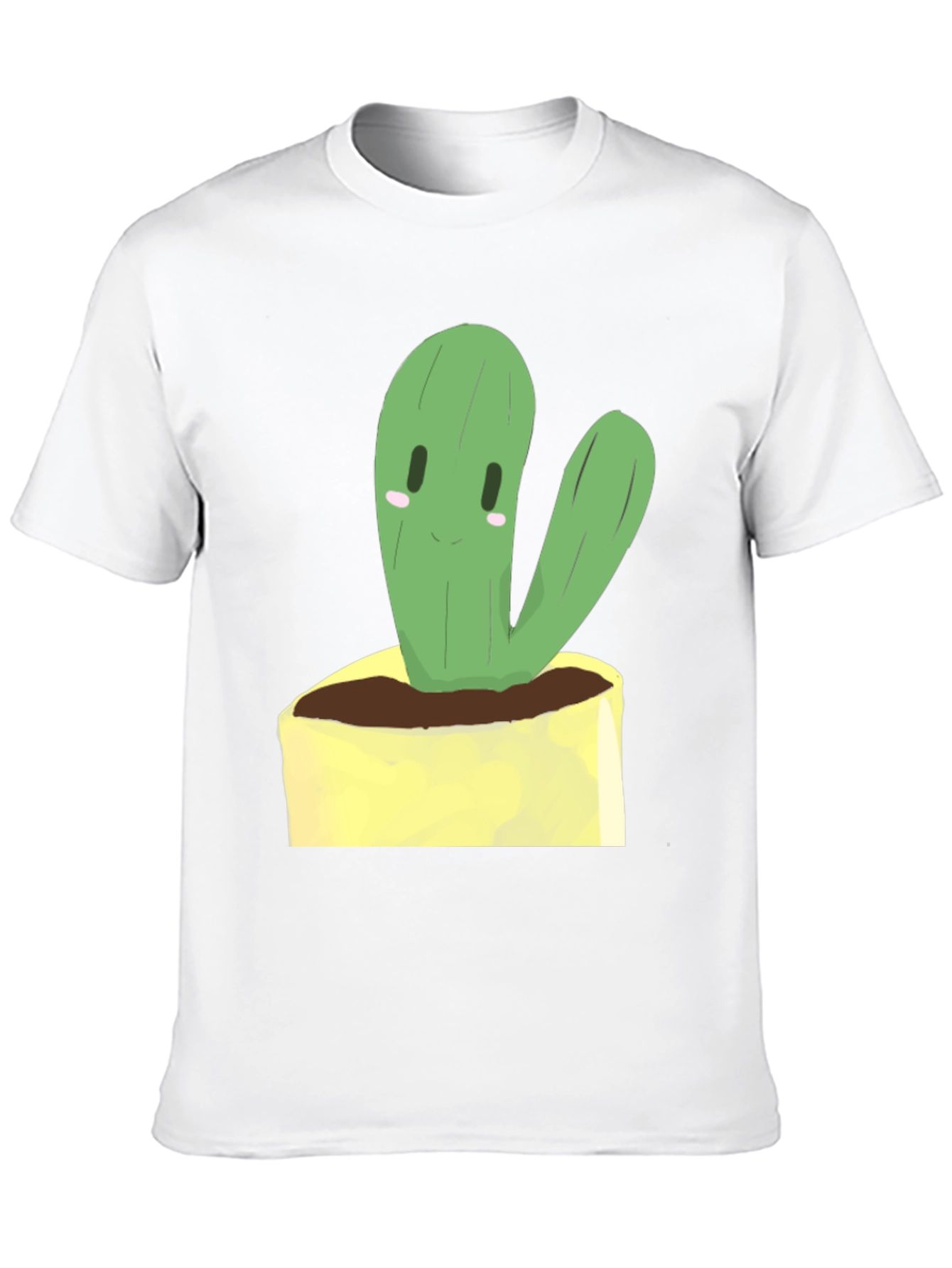 Cute Cactus Graphic Tee - Black Cotton T-Shirt