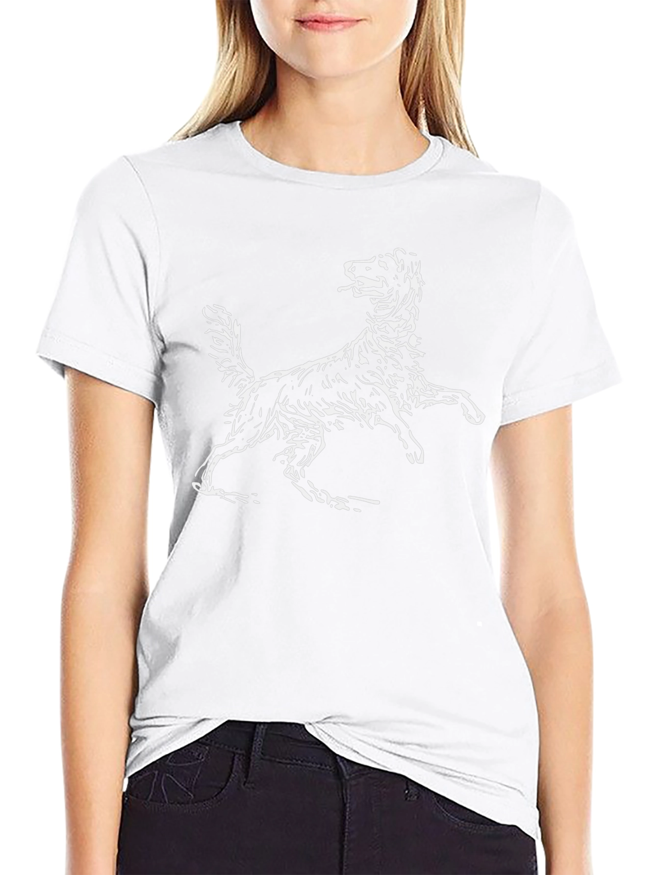 Dog Graphic Tee - Black Cotton Comfort Fit