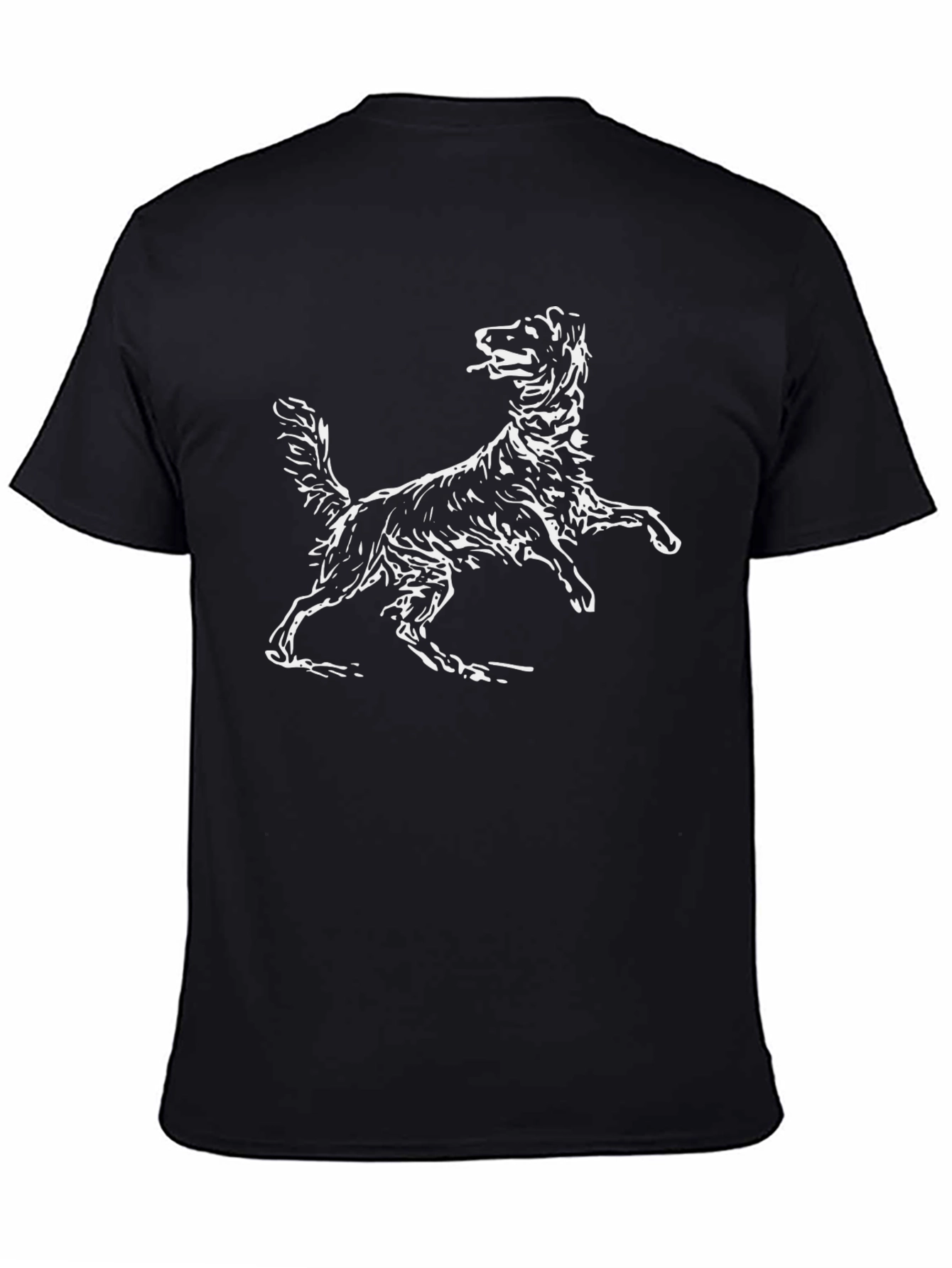 Dog Graphic Tee - Black Cotton Comfort Fit