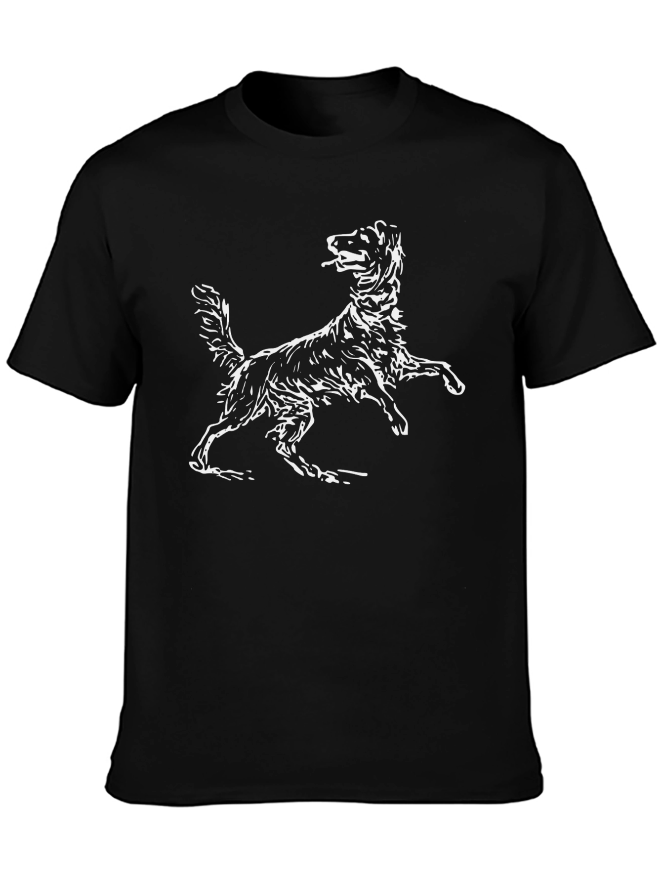 Dog Graphic Tee - Black Cotton Comfort Fit