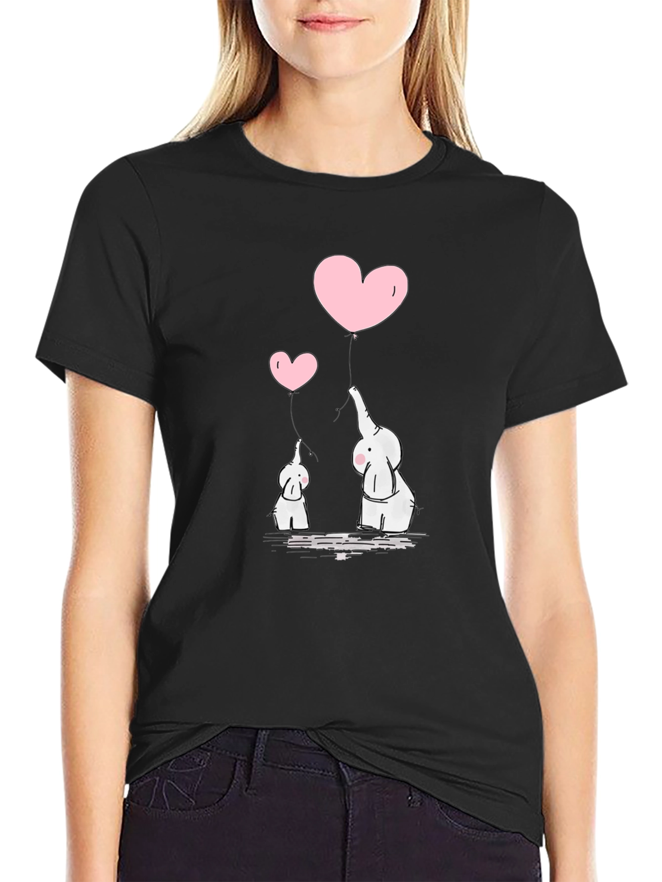 Elephant Love Graphic Print Tee
