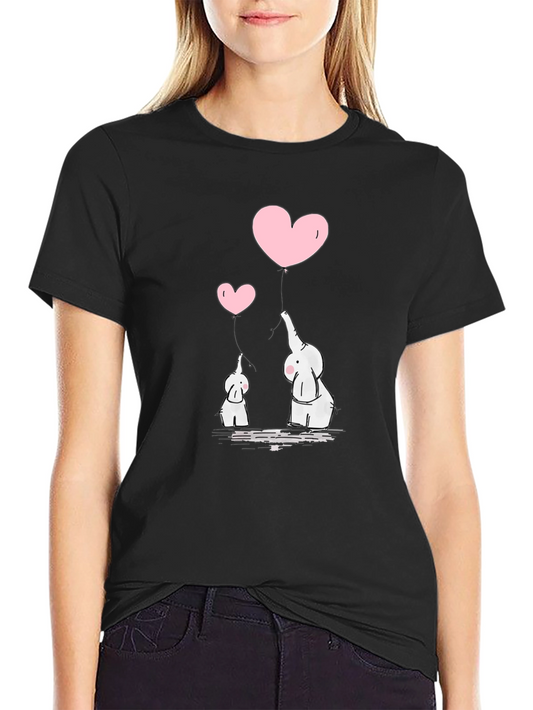 Elephant Love Graphic Print Tee