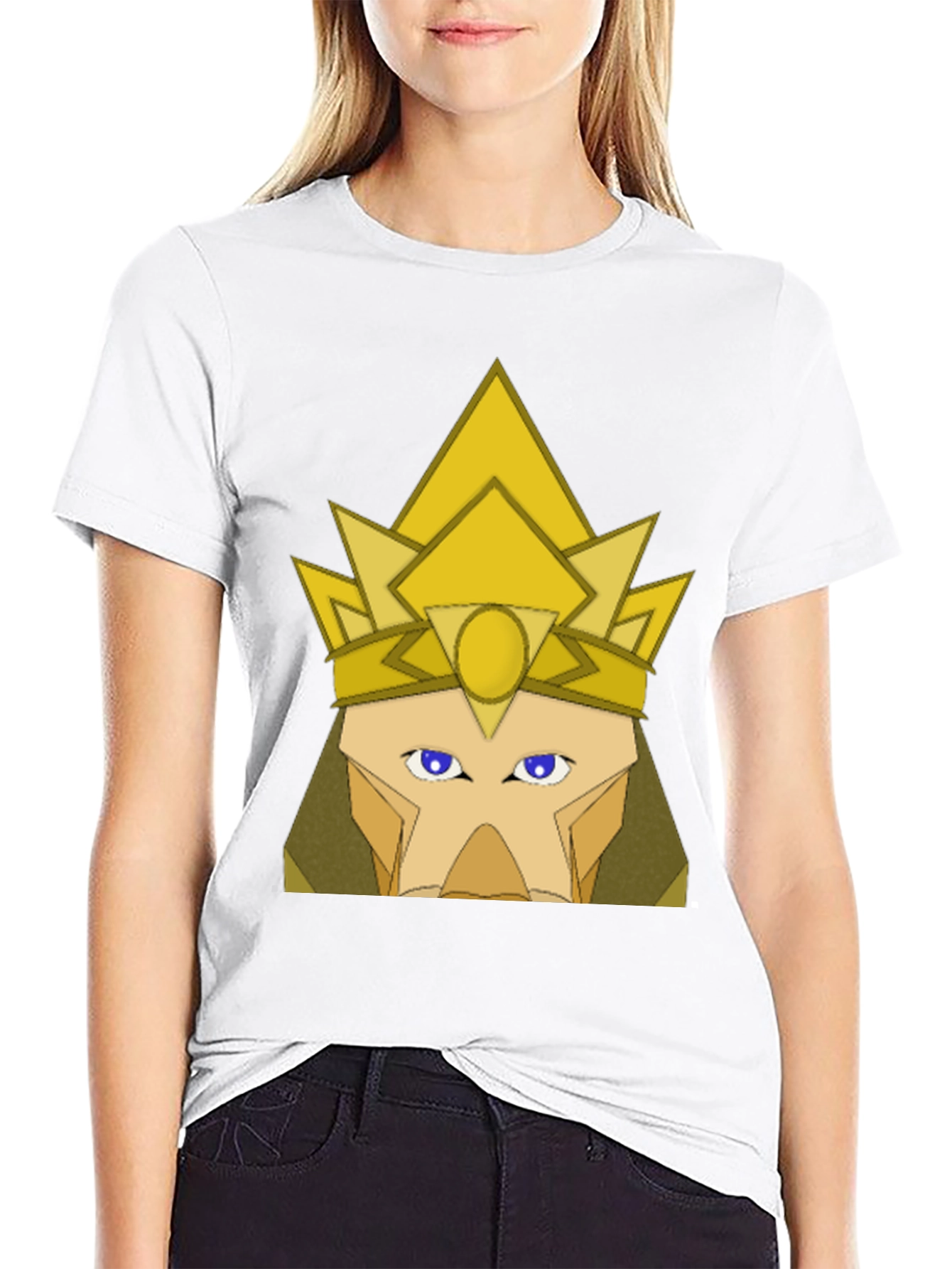 Geometric Crown Graphic Tee - Black