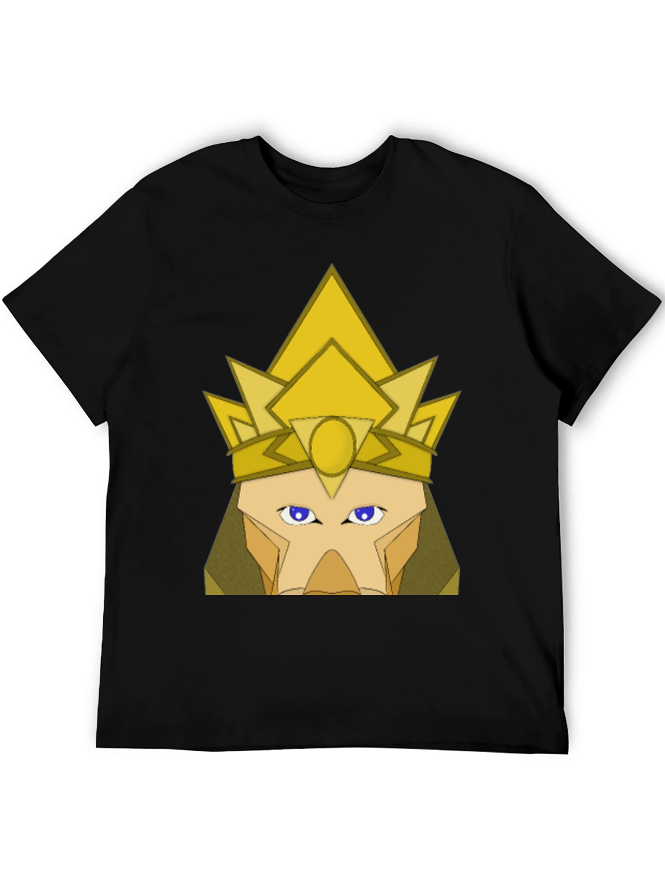 Geometric Crown Graphic Tee - Black