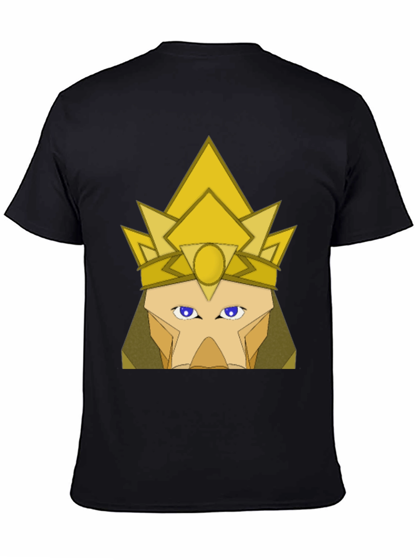 Geometric Crown Graphic Tee - Black