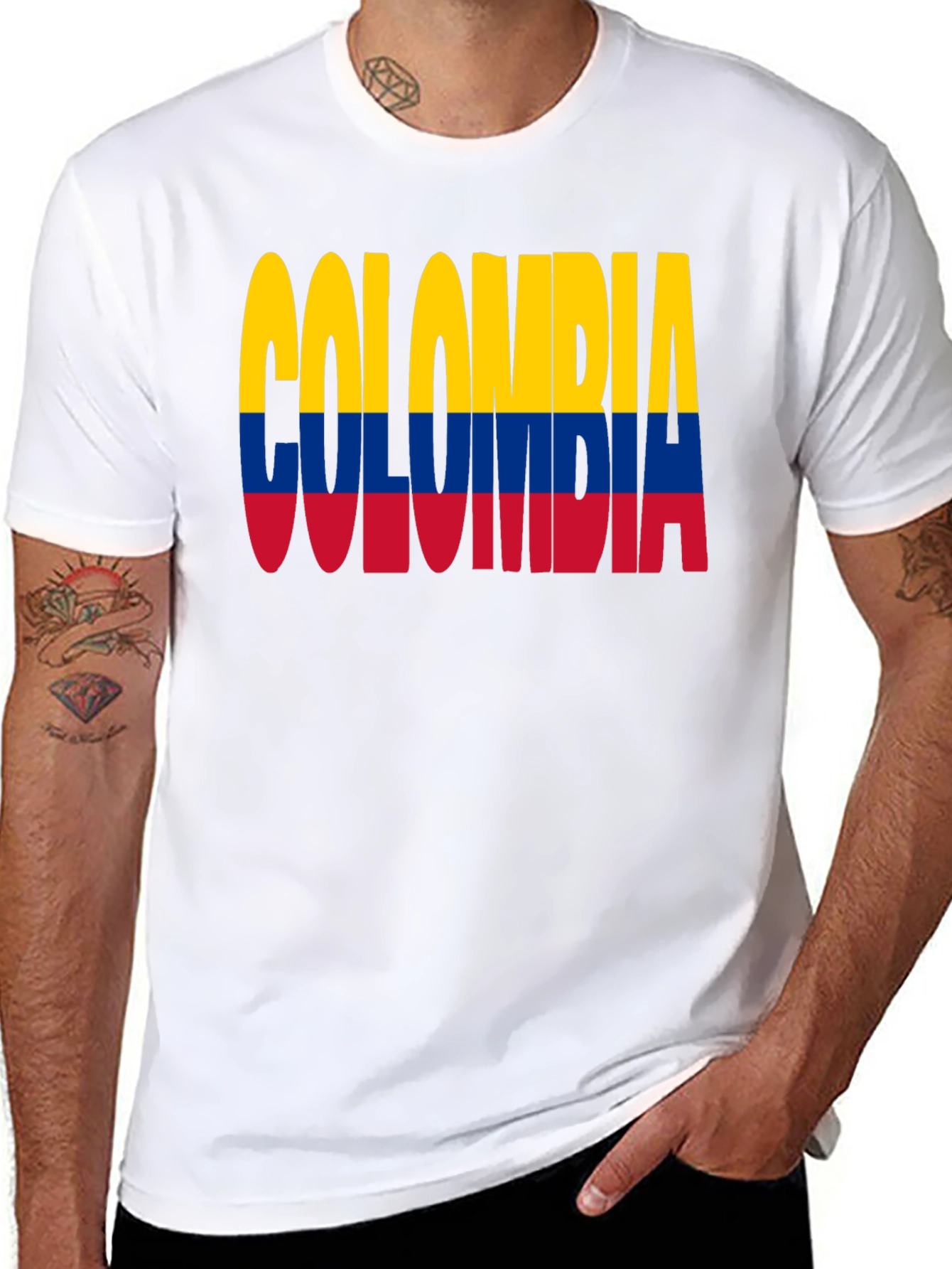 Colombia Flag Graphic Print T-Shirt