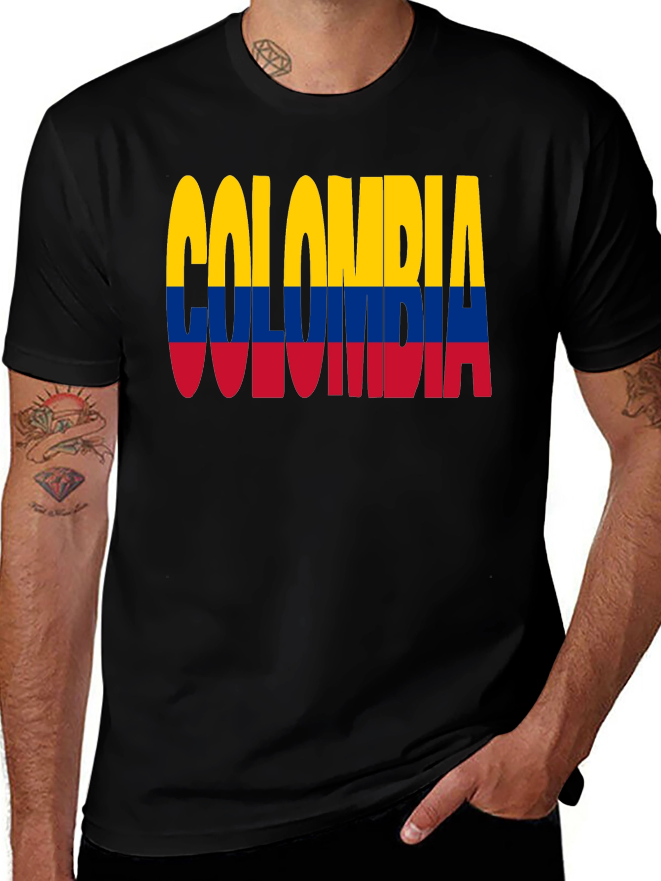 Colombia Flag Graphic Print T-Shirt