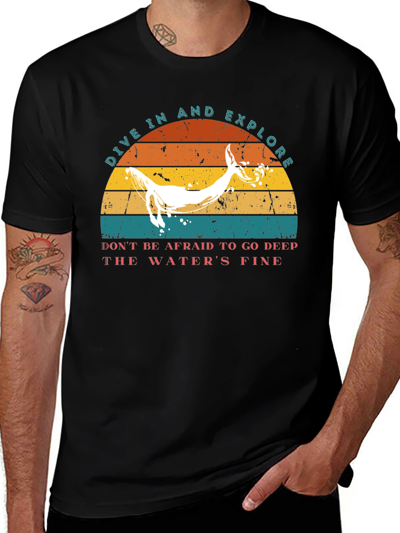 Dive In & Explore Whale Graphic T-Shirt