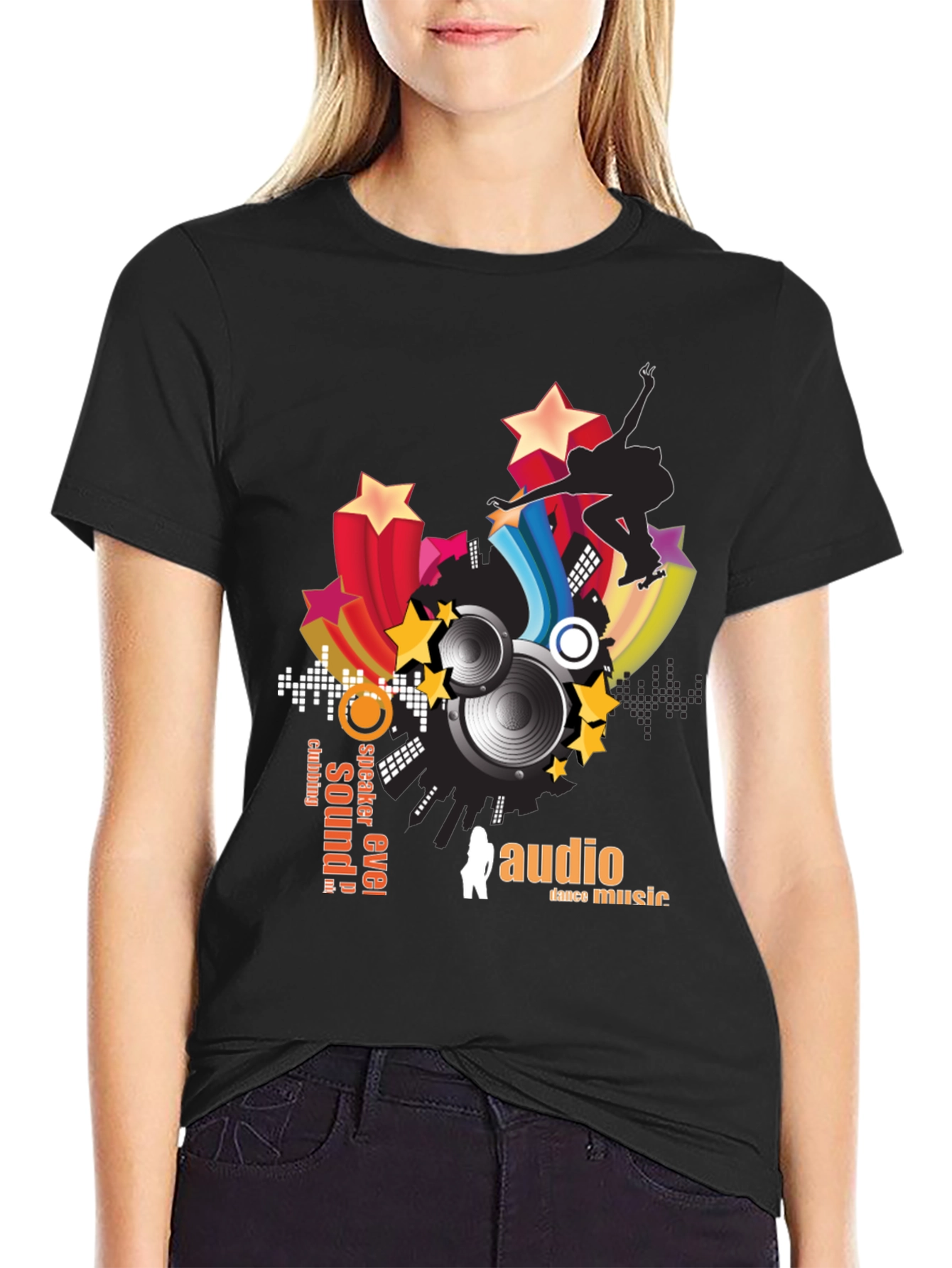 Black Audio Dance Music T-Shirt
