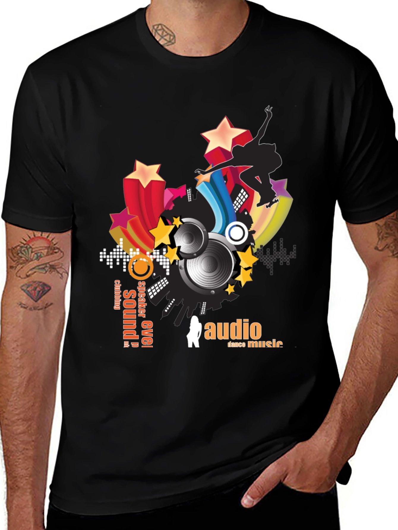 Black Audio Dance Music T-Shirt