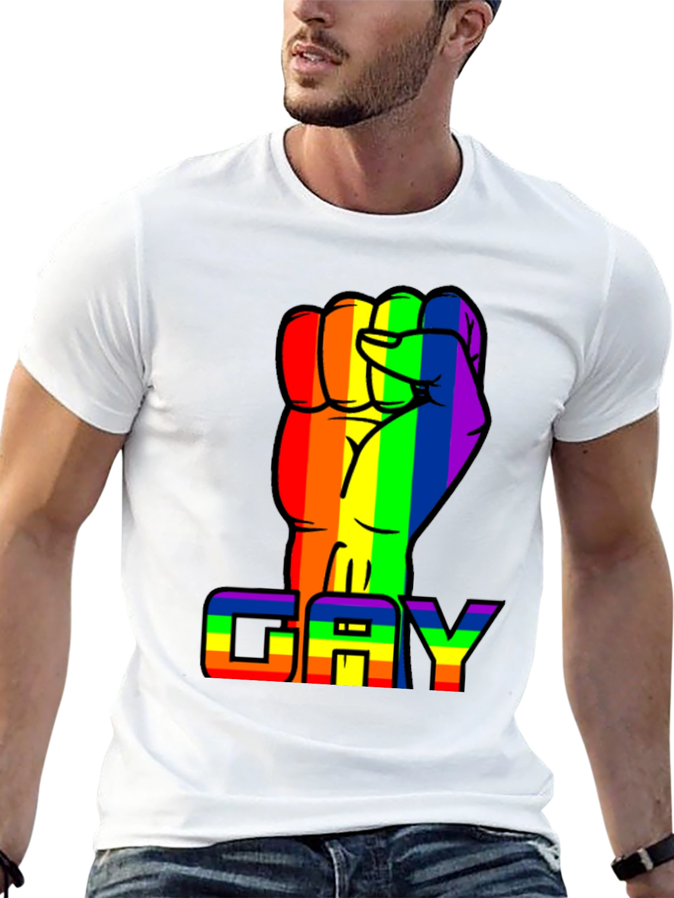 Rainbow Fist GAY Pride T-Shirt