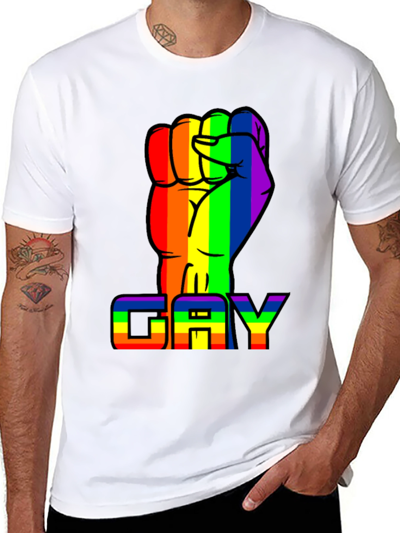 Rainbow Fist GAY Pride T-Shirt