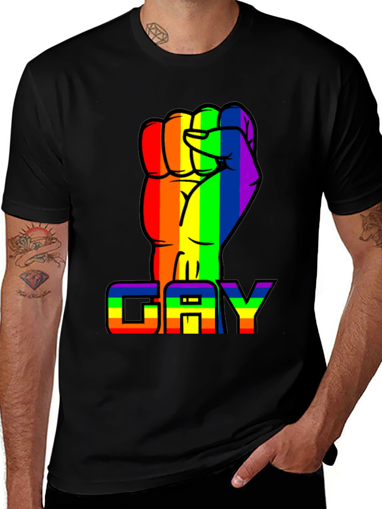 Rainbow Fist GAY Pride T-Shirt