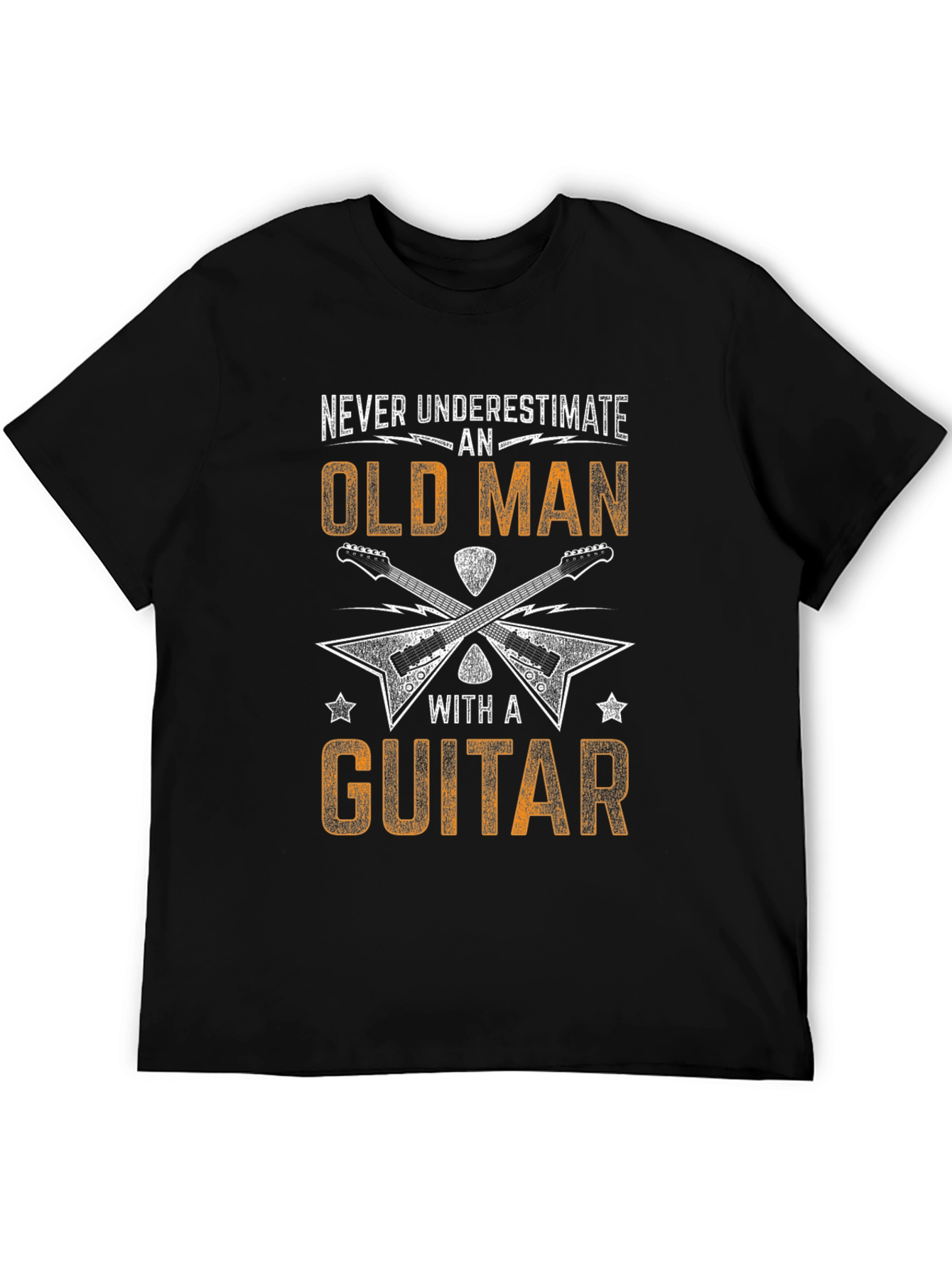 Never Underestimate Old Man Guitar T-Shirt