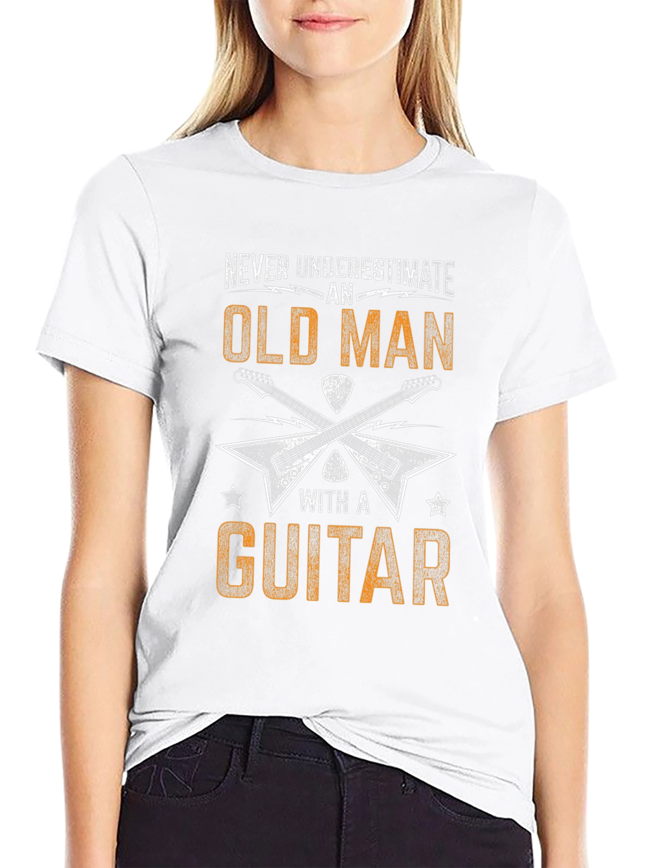 Never Underestimate Old Man Guitar T-Shirt