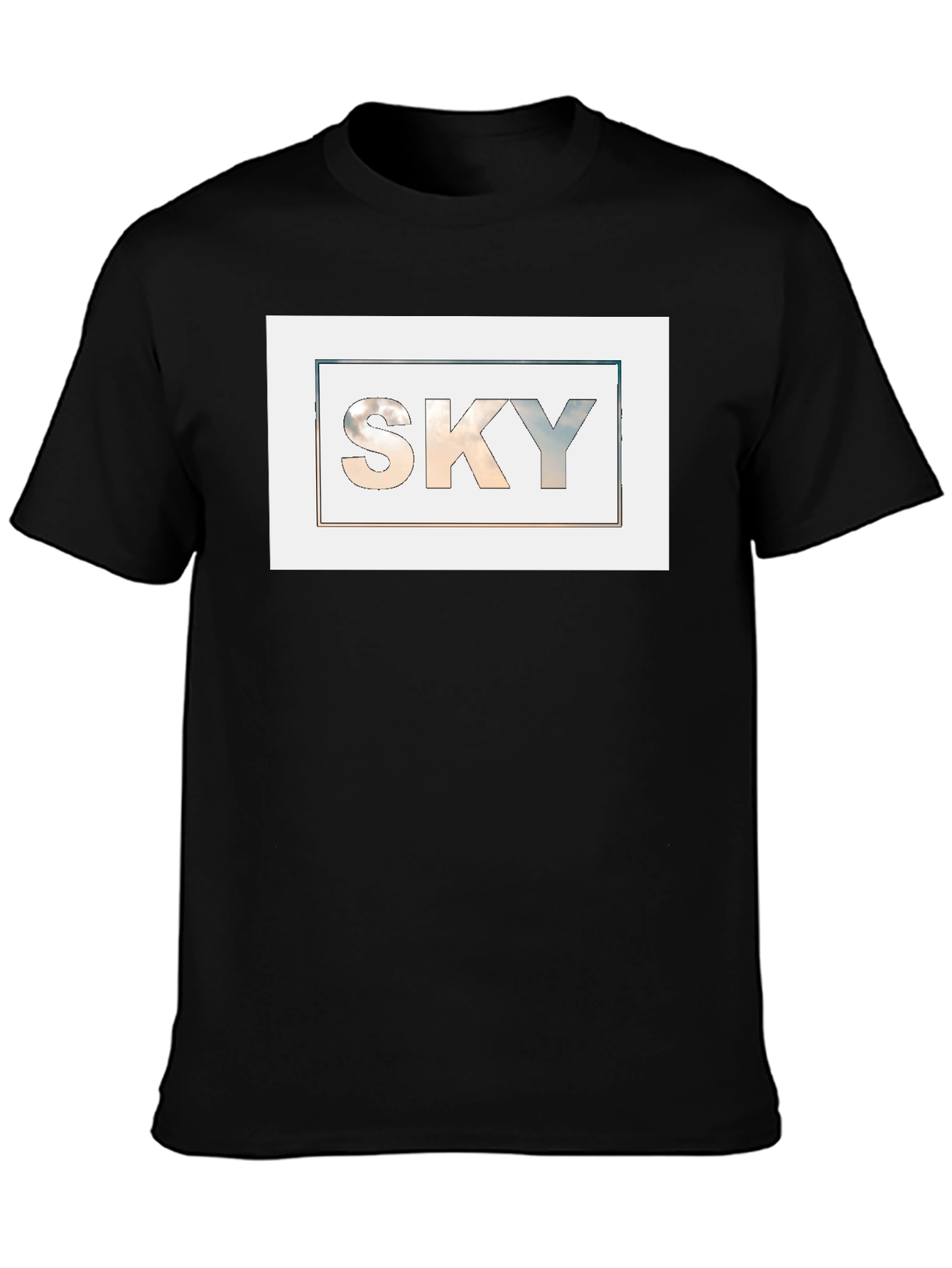 Sky Graphic Black T-Shirt for Men