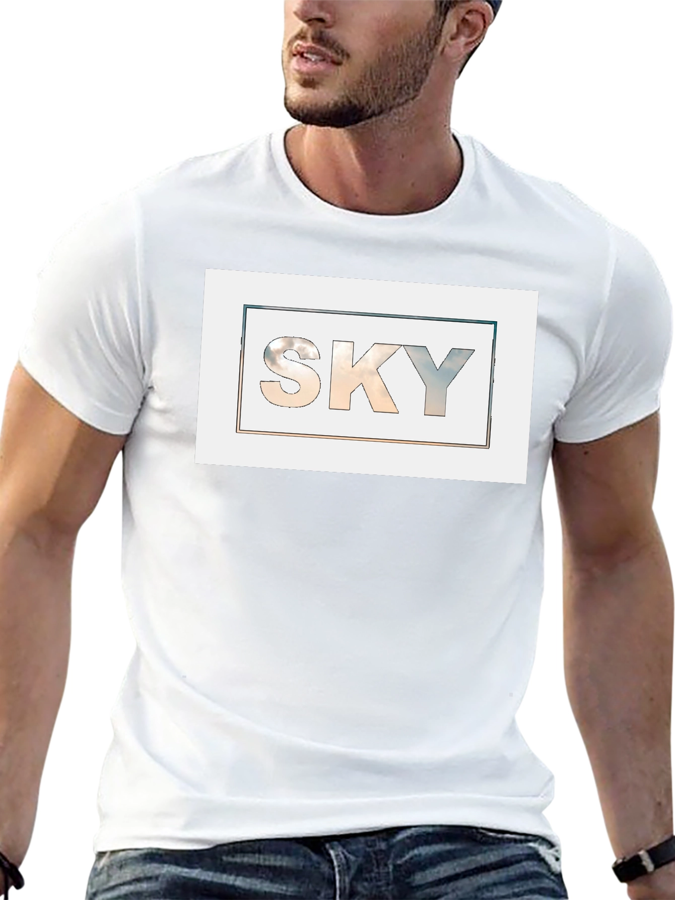 Sky Graphic Black T-Shirt for Men