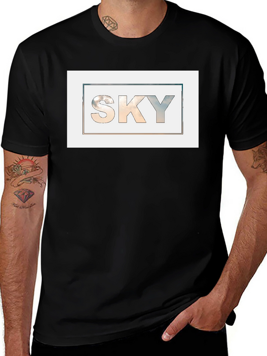 Sky Graphic Black T-Shirt for Men