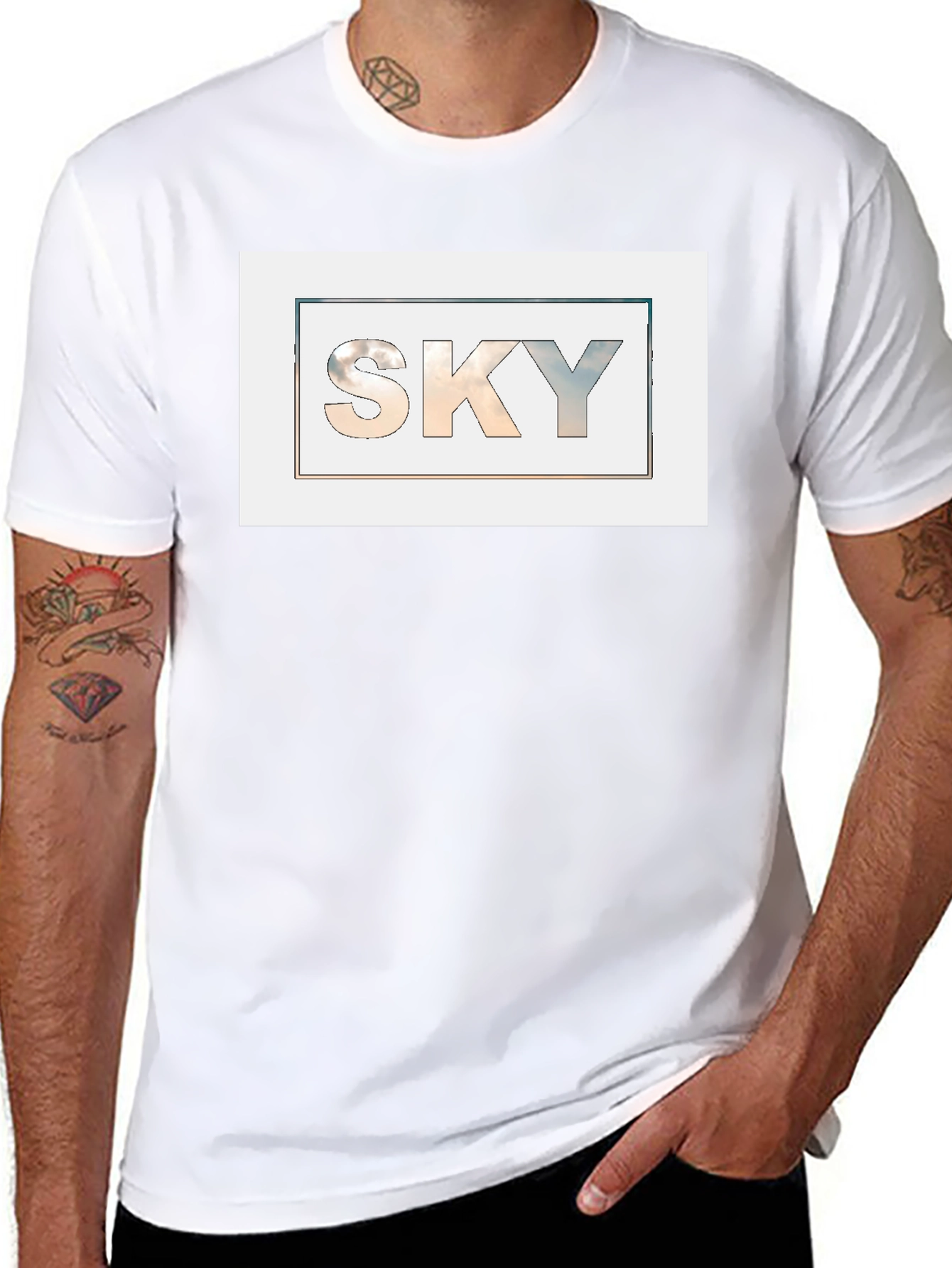 Sky Graphic Black T-Shirt for Men