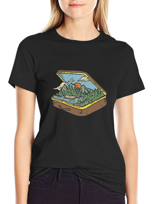 Suitcase Nature Graphic T-Shirt