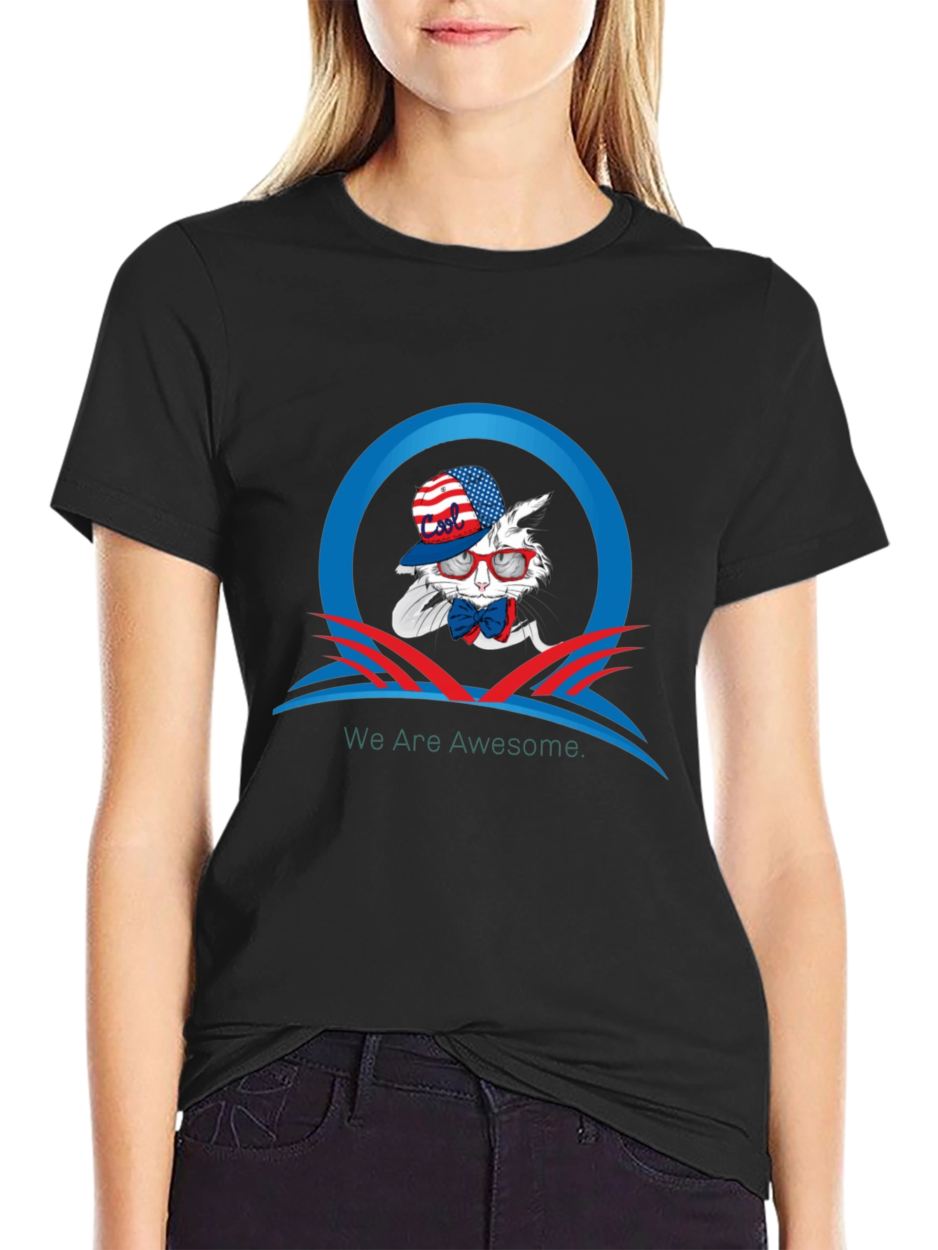 Patriotic Rabbit Graphic T-Shirt - We Are Awesome