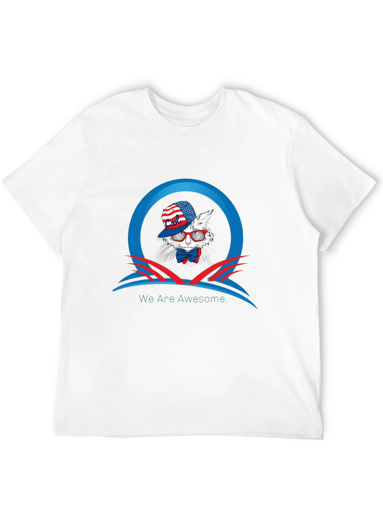 Patriotic Rabbit Graphic T-Shirt - We Are Awesome