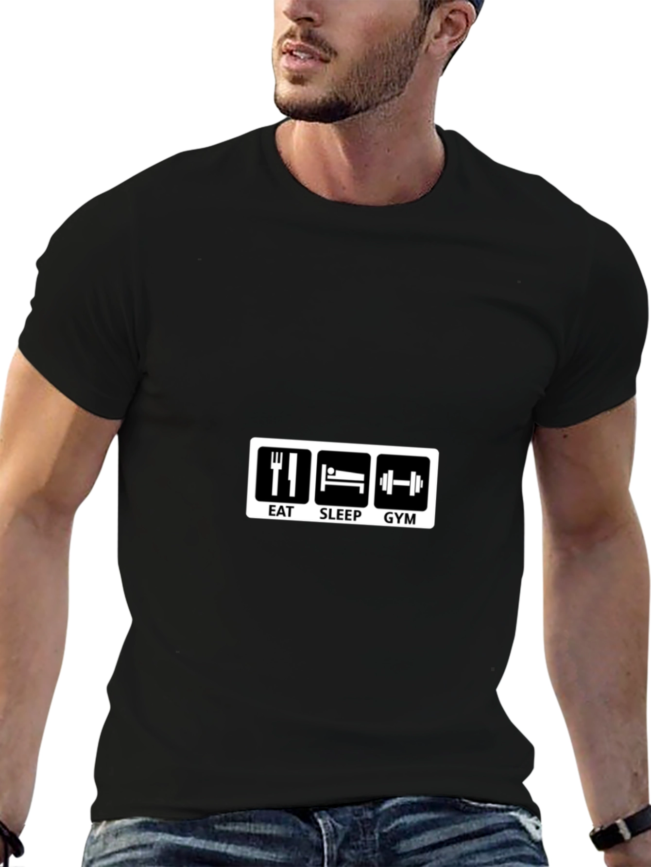 Eat Sleep Gym Black T-Shirt