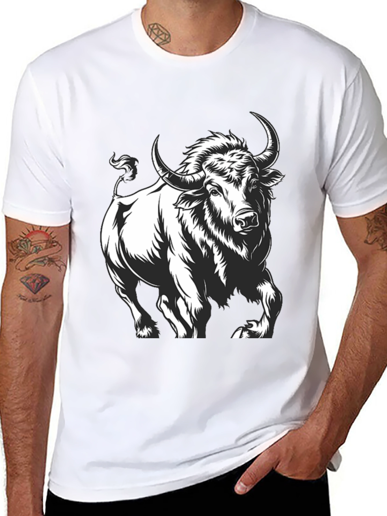 Black Bull Graphic Tee - Bold & Stylish
