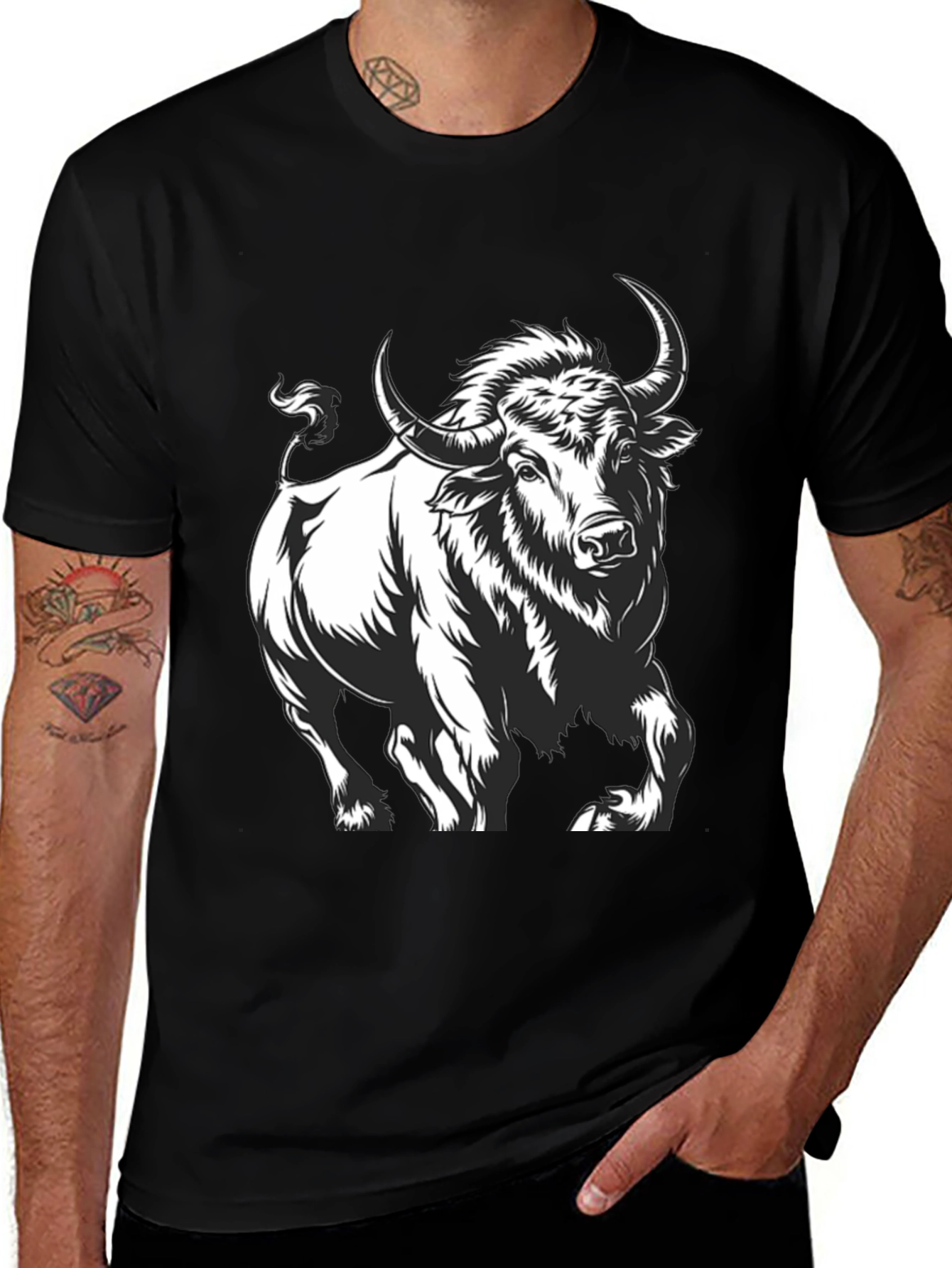 Black Bull Graphic Tee - Bold & Stylish