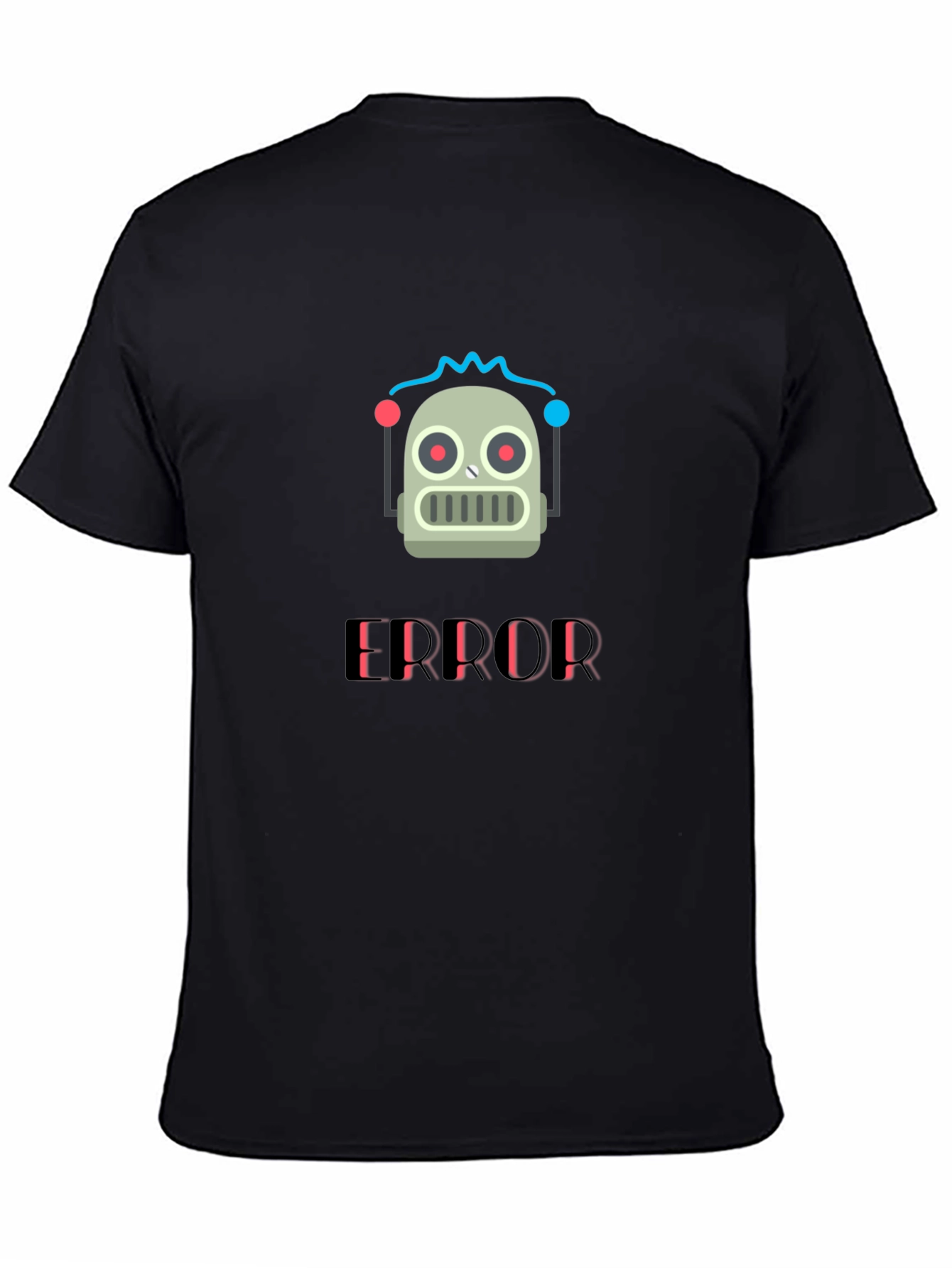 Error Robot Graphic T-Shirt - Black Cotton Tee