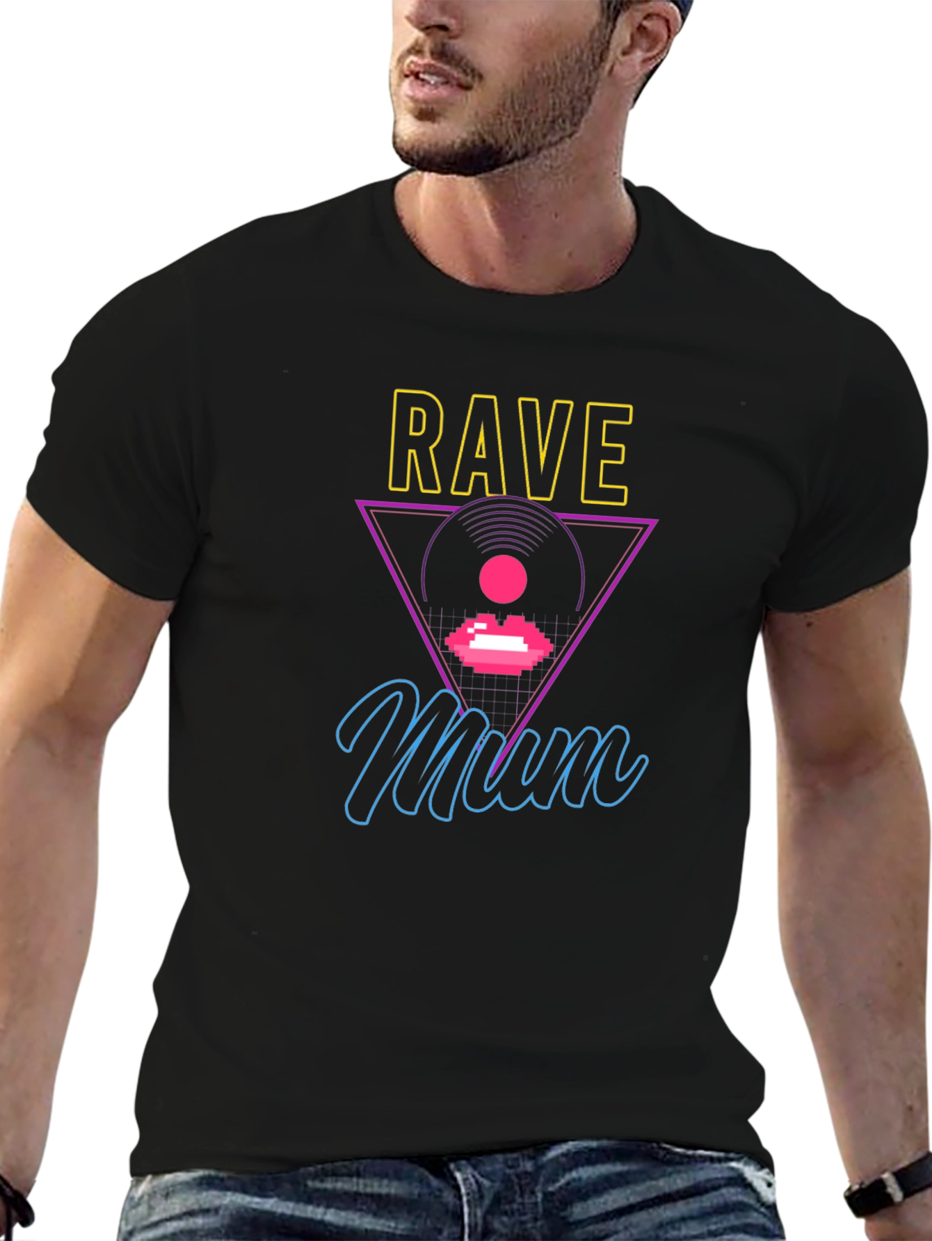 Rave Mum T-Shirt: Neon Graphic Design