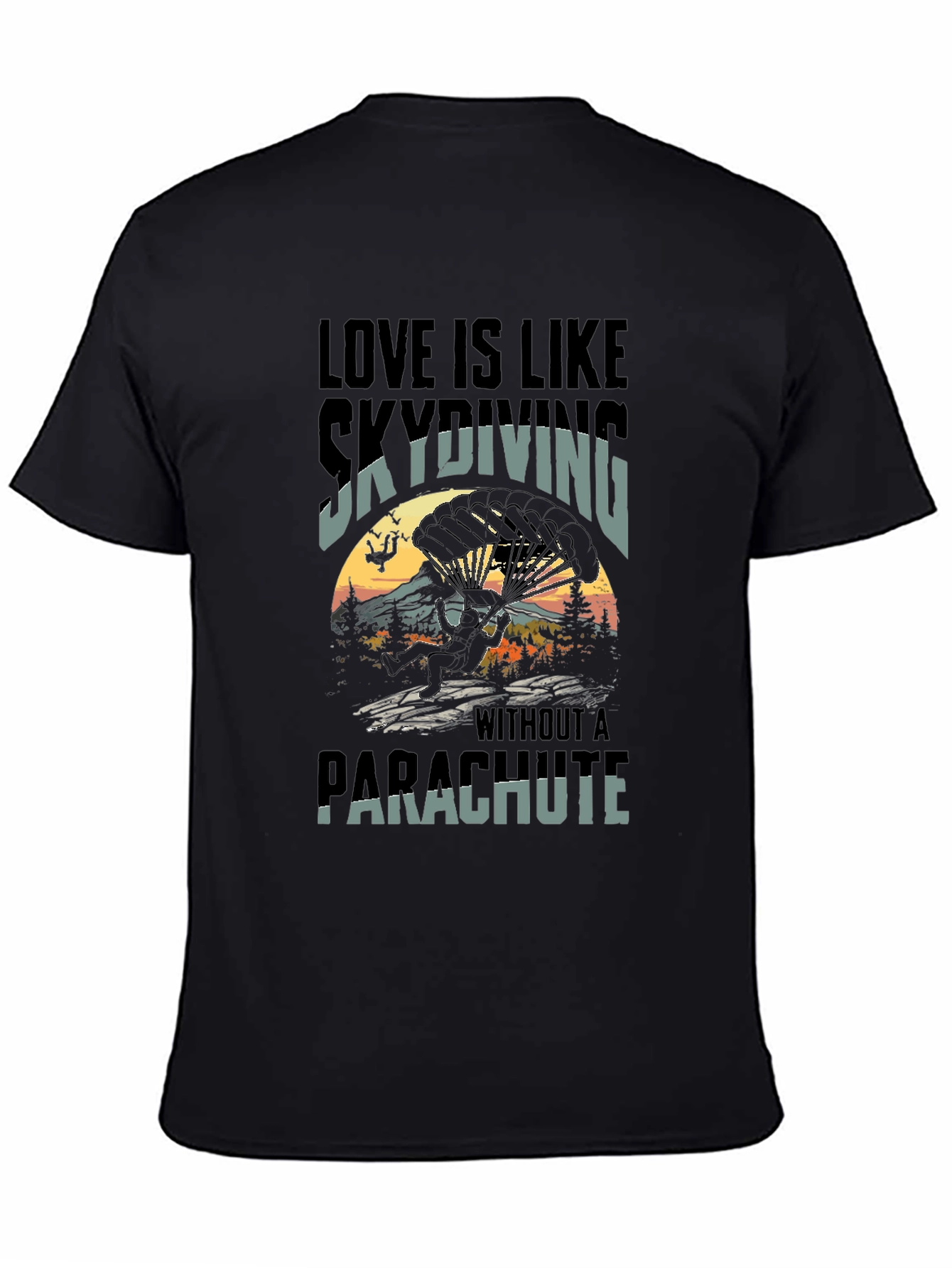Skydiving Love Graphic Tee - Black T-Shirt
