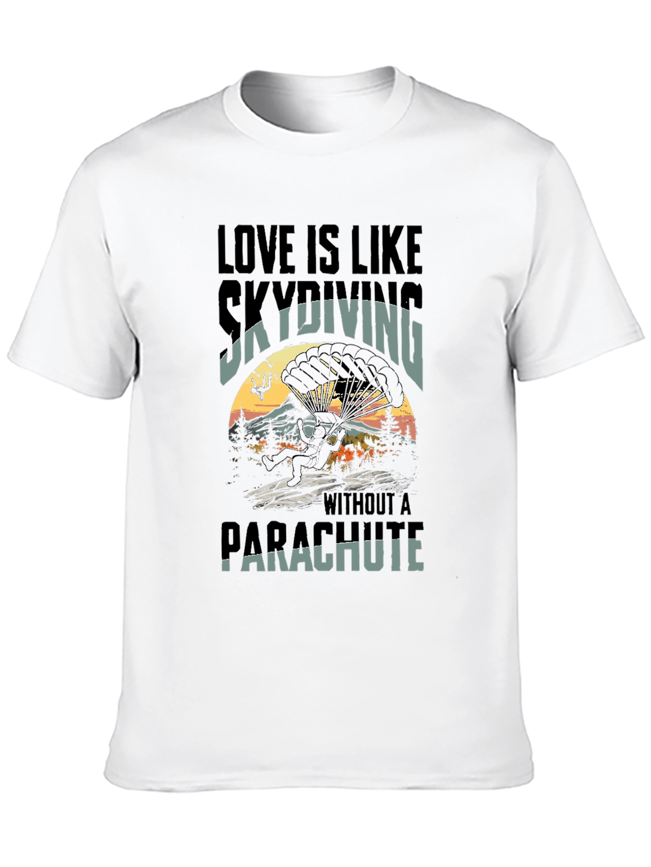 Skydiving Love Graphic Tee - Black T-Shirt