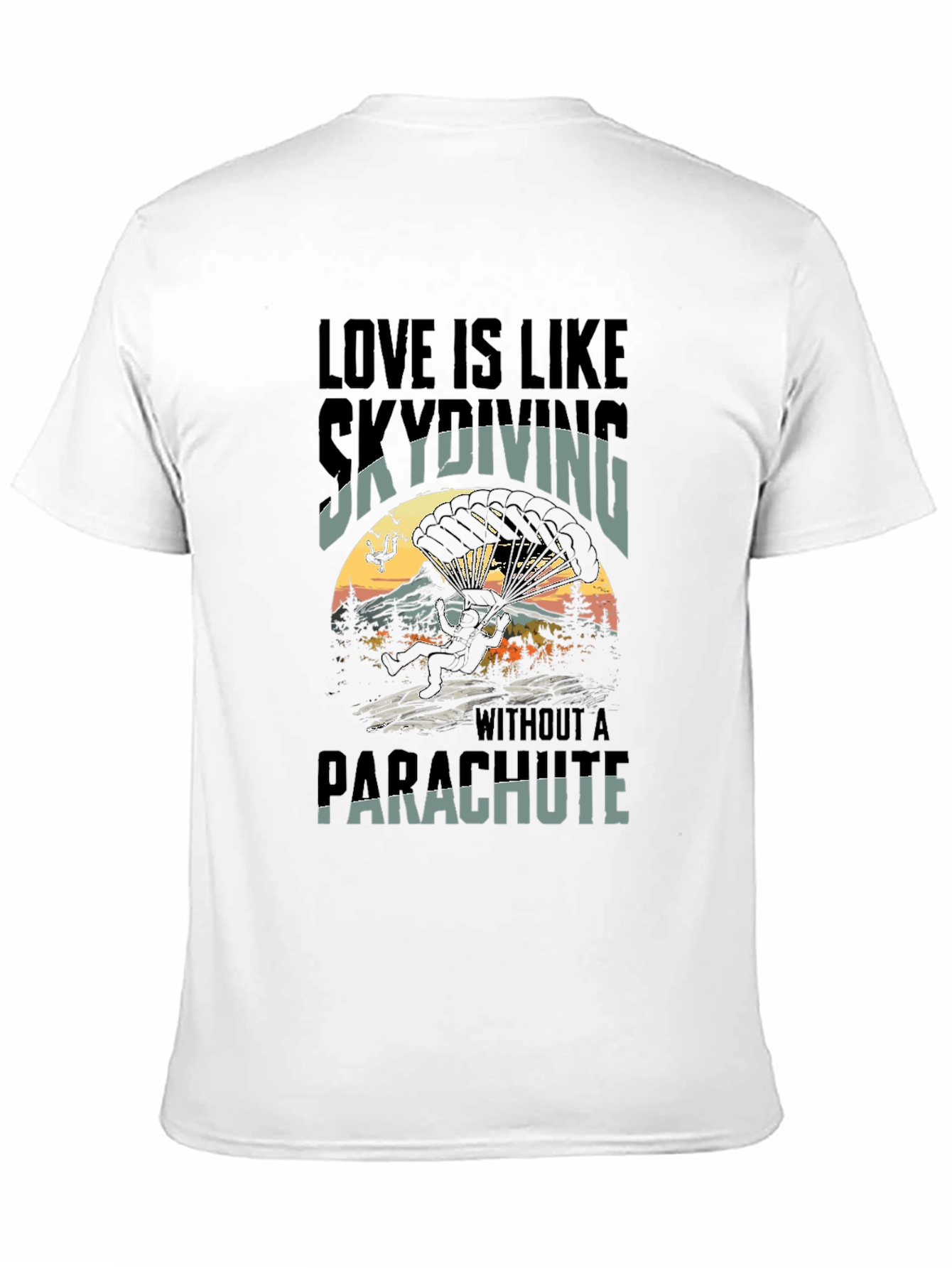 Skydiving Love Graphic Tee - Black T-Shirt