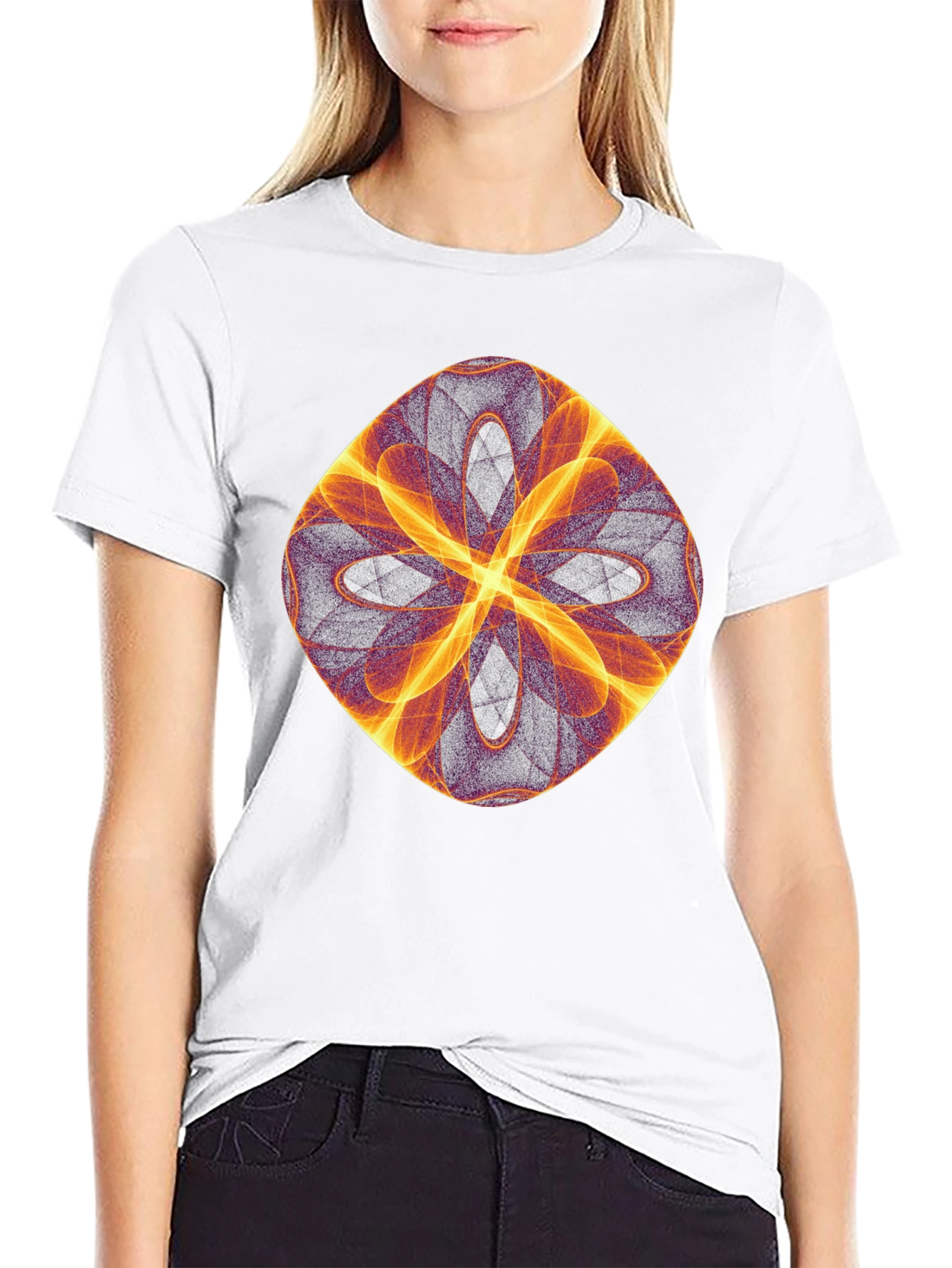 Abstract Flame Graphic Black T-Shirt