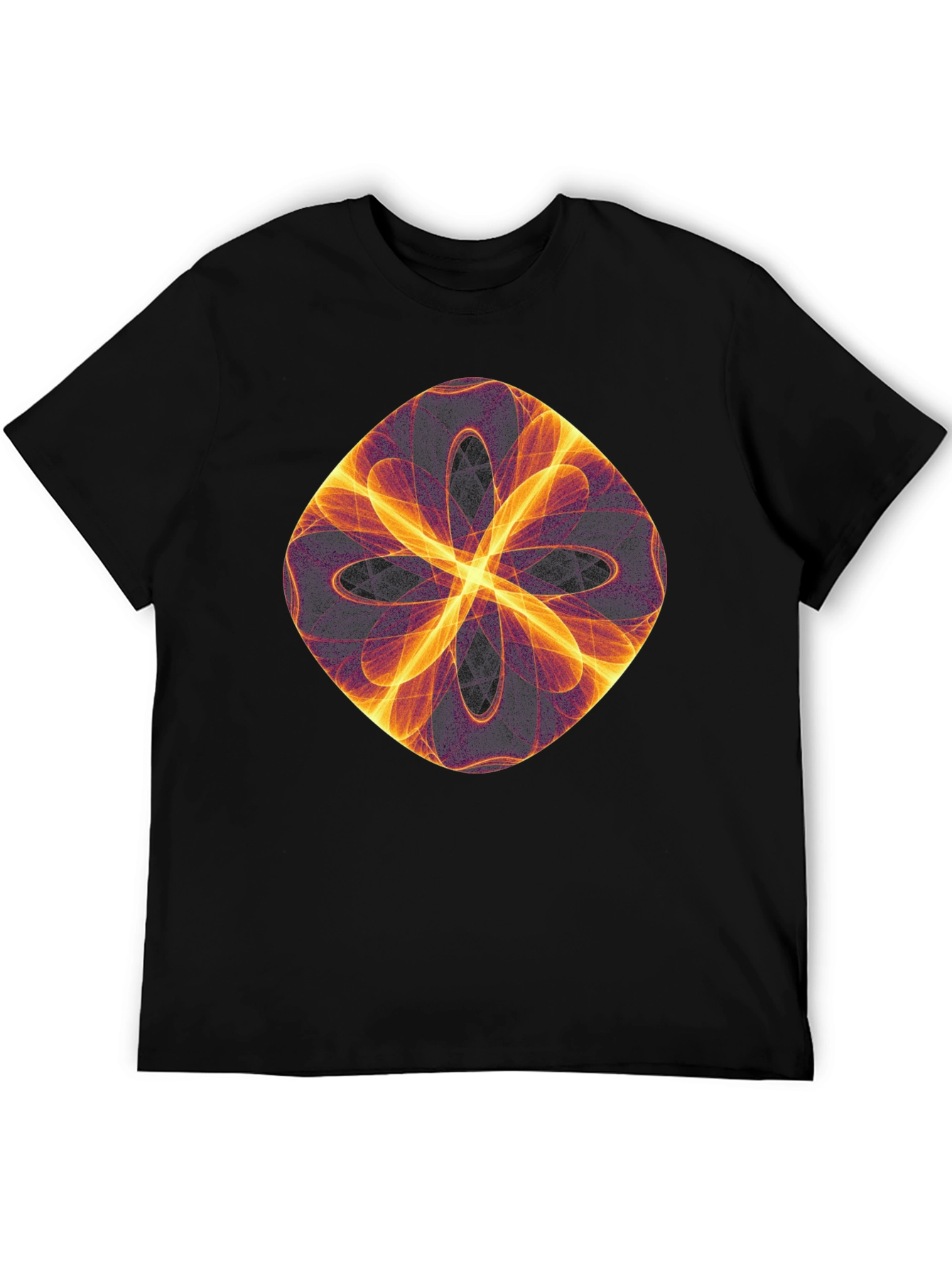 Abstract Flame Graphic Black T-Shirt