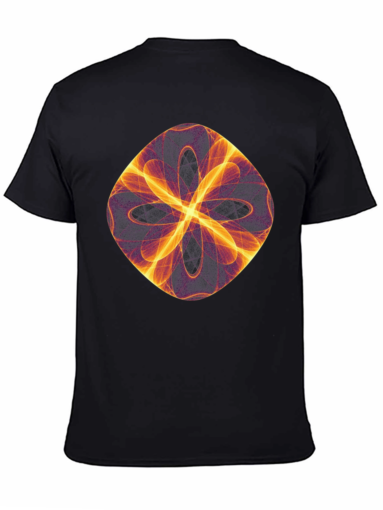Abstract Flame Graphic Black T-Shirt