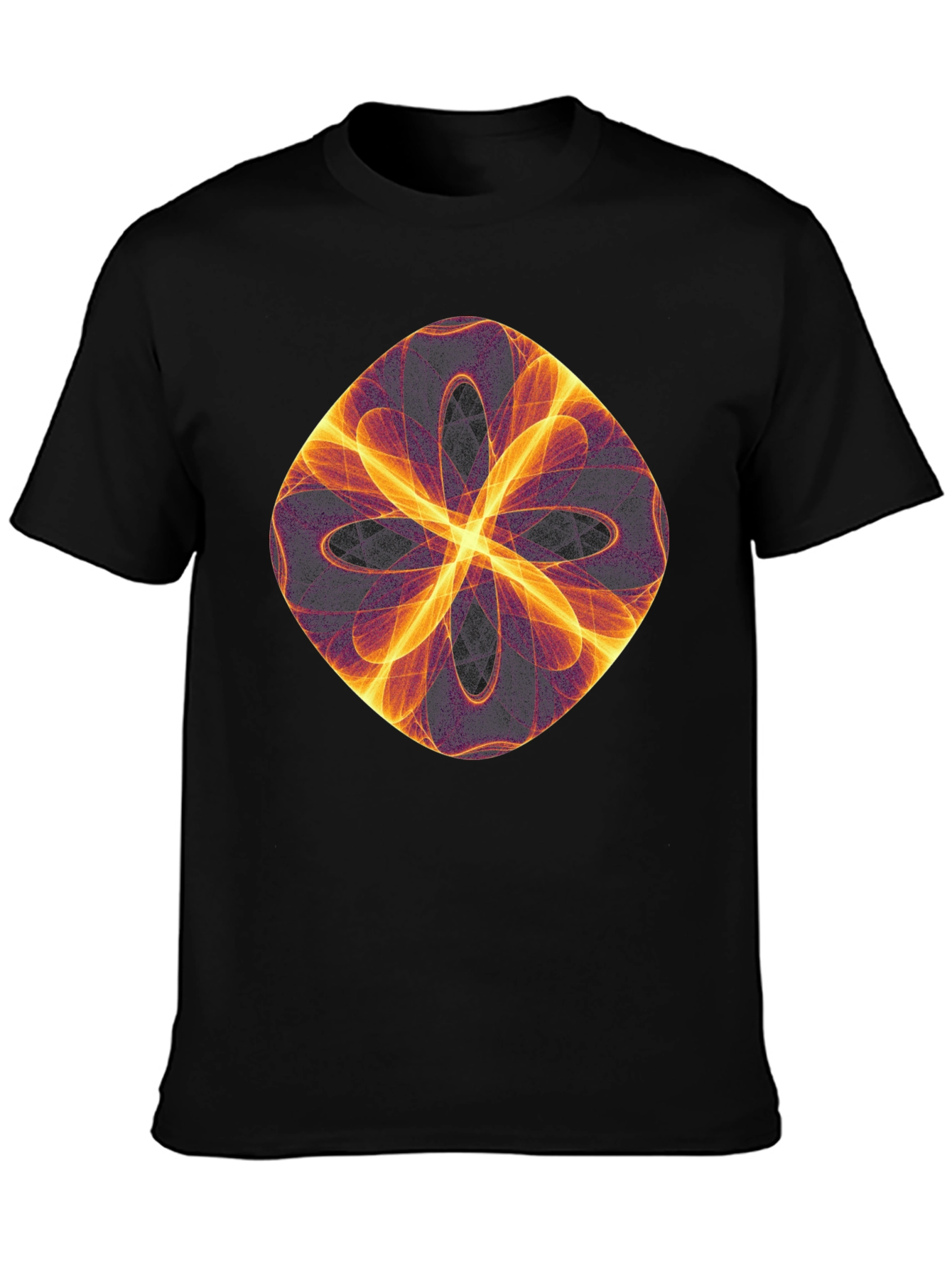 Abstract Flame Graphic Black T-Shirt