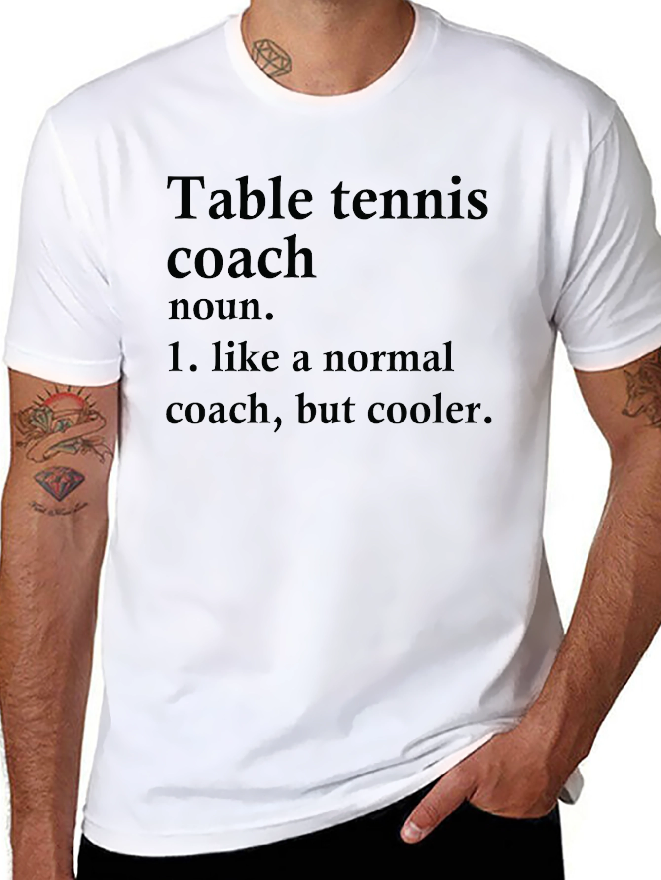 Table Tennis Coach Black T-Shirt - Cool Definition Tee
