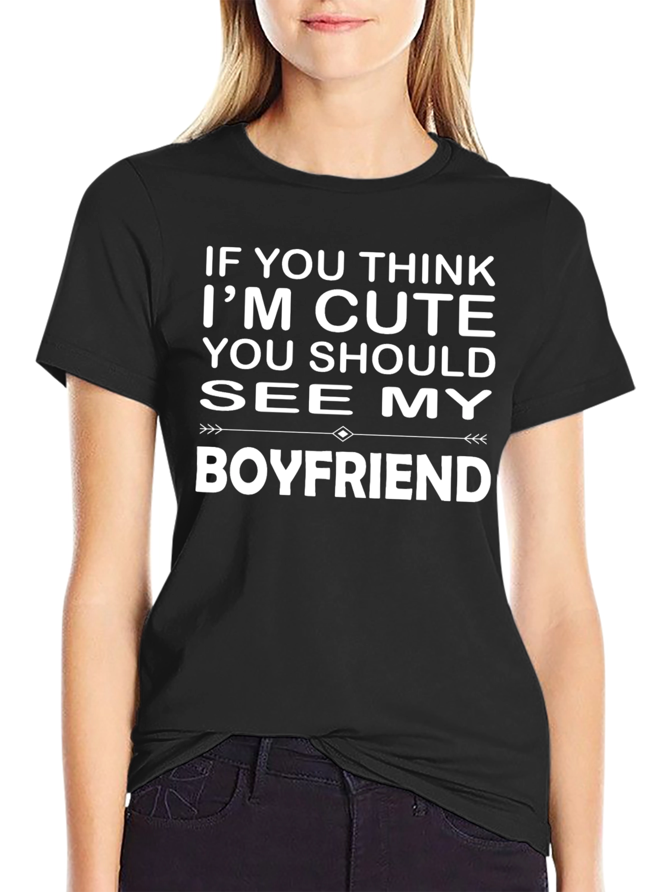 Funny See My Boyfriend Black Graphic Tee