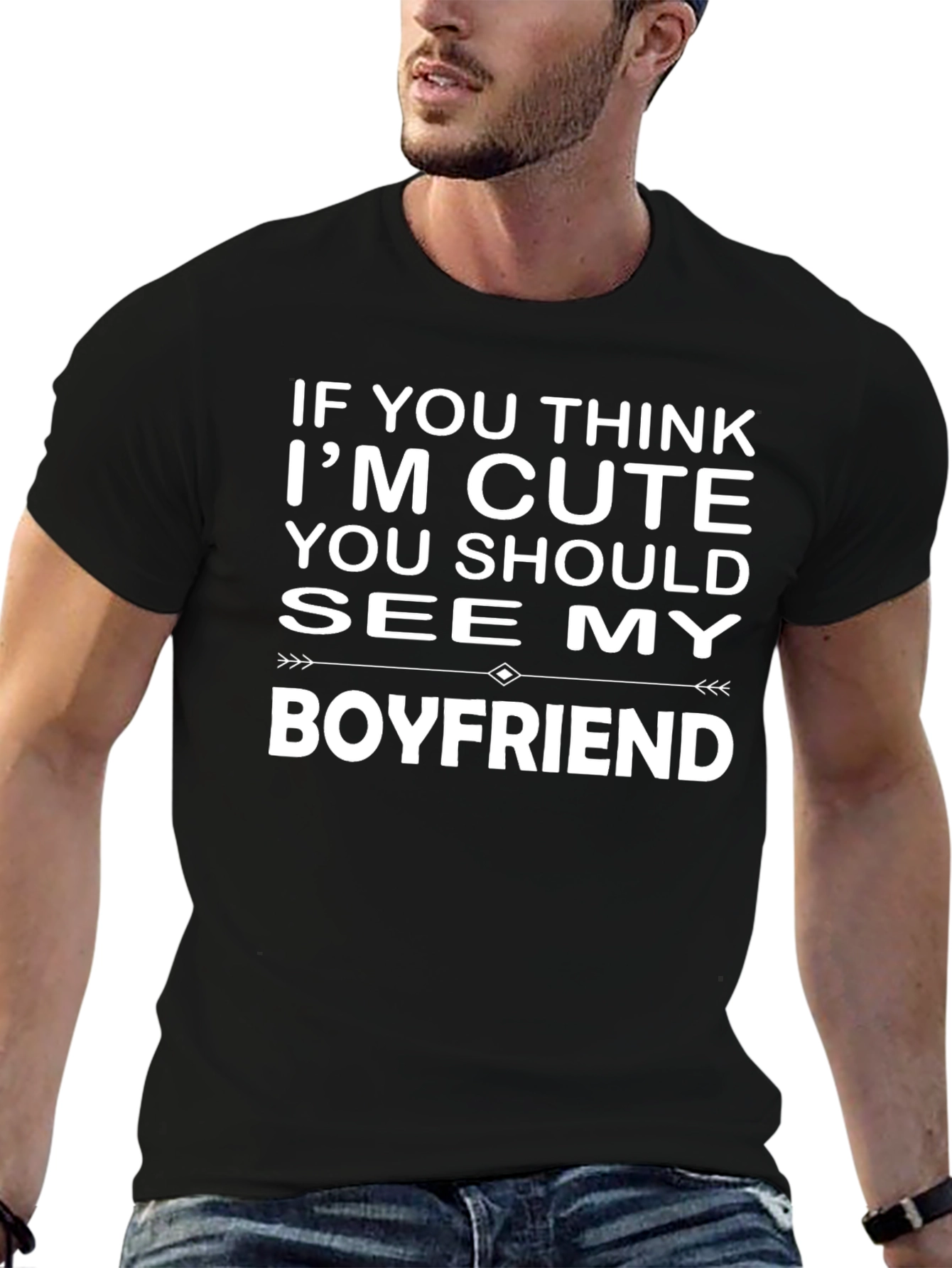 Funny See My Boyfriend Black Graphic Tee