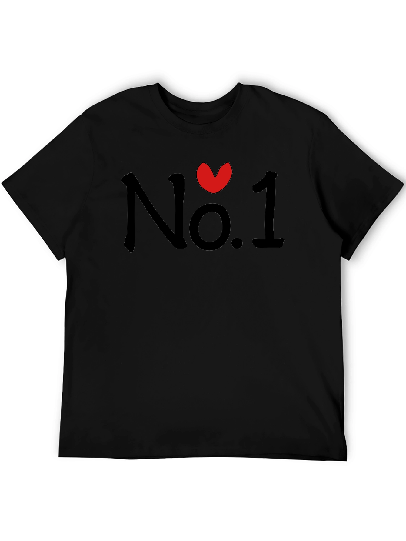 No. 1 Heart Graphic Black T-Shirt