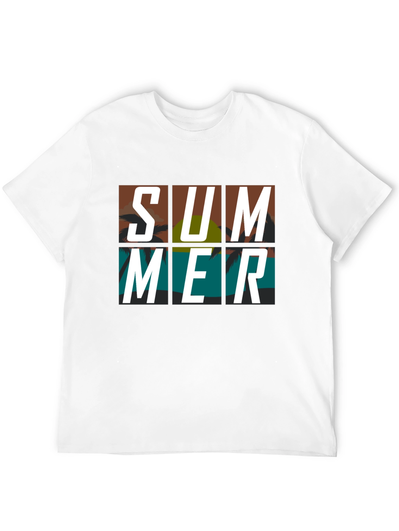 Summer Graphic Print Black T-Shirt